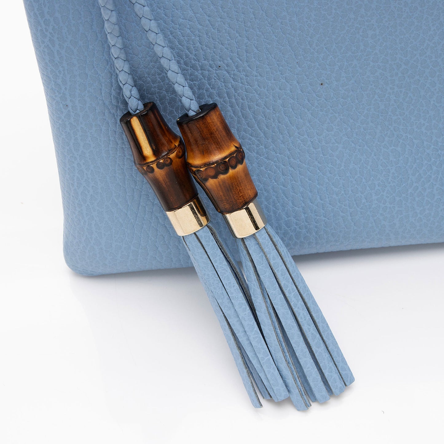 Gucci Leather Bamboo Tassel Zip Clutch (SHF-6YnArQ)