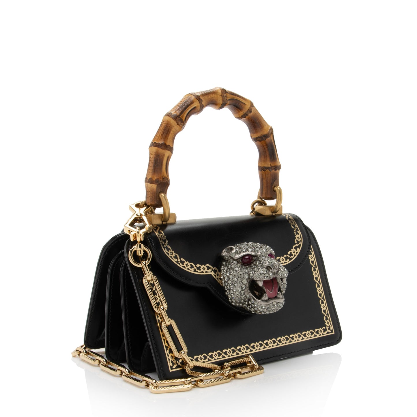 Gucci Leather Bamboo Thiara Small Top Handle (SHF-yZDyFo)