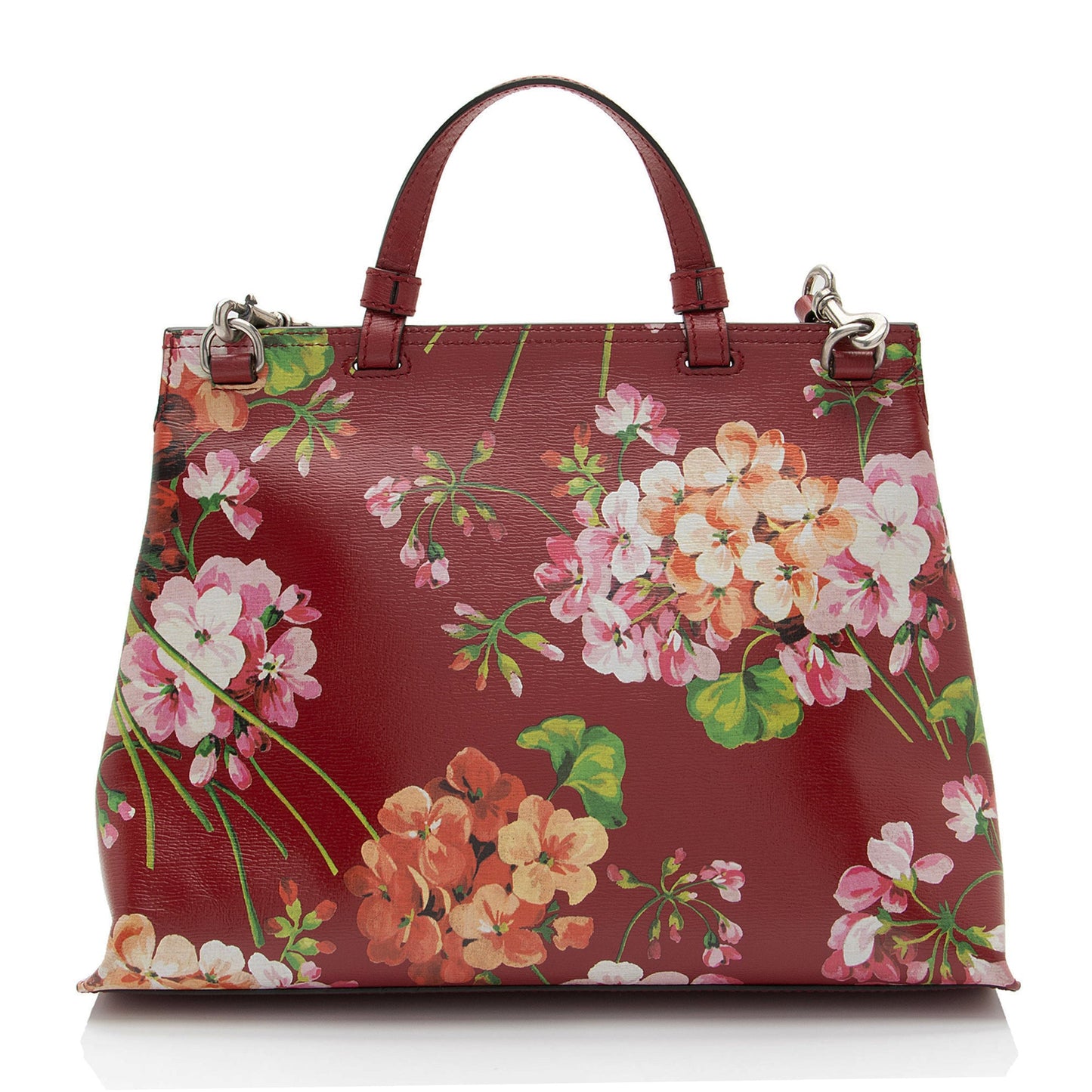 Gucci Leather Blooms Bamboo Daily Medium Satchel (SHF-YKON9B)