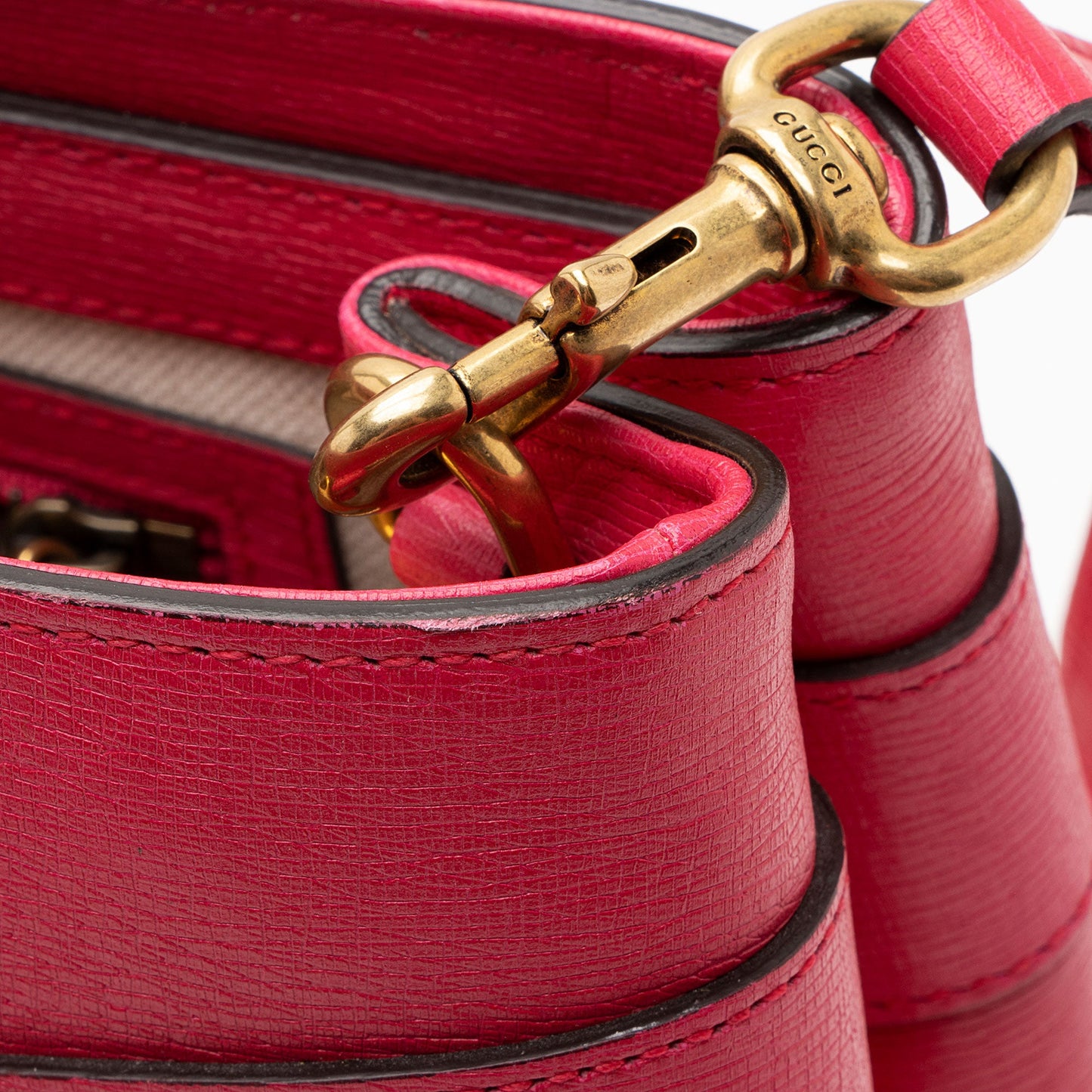 Gucci Leather Bright Bit Medium Tote (SHF-KAPGcj)