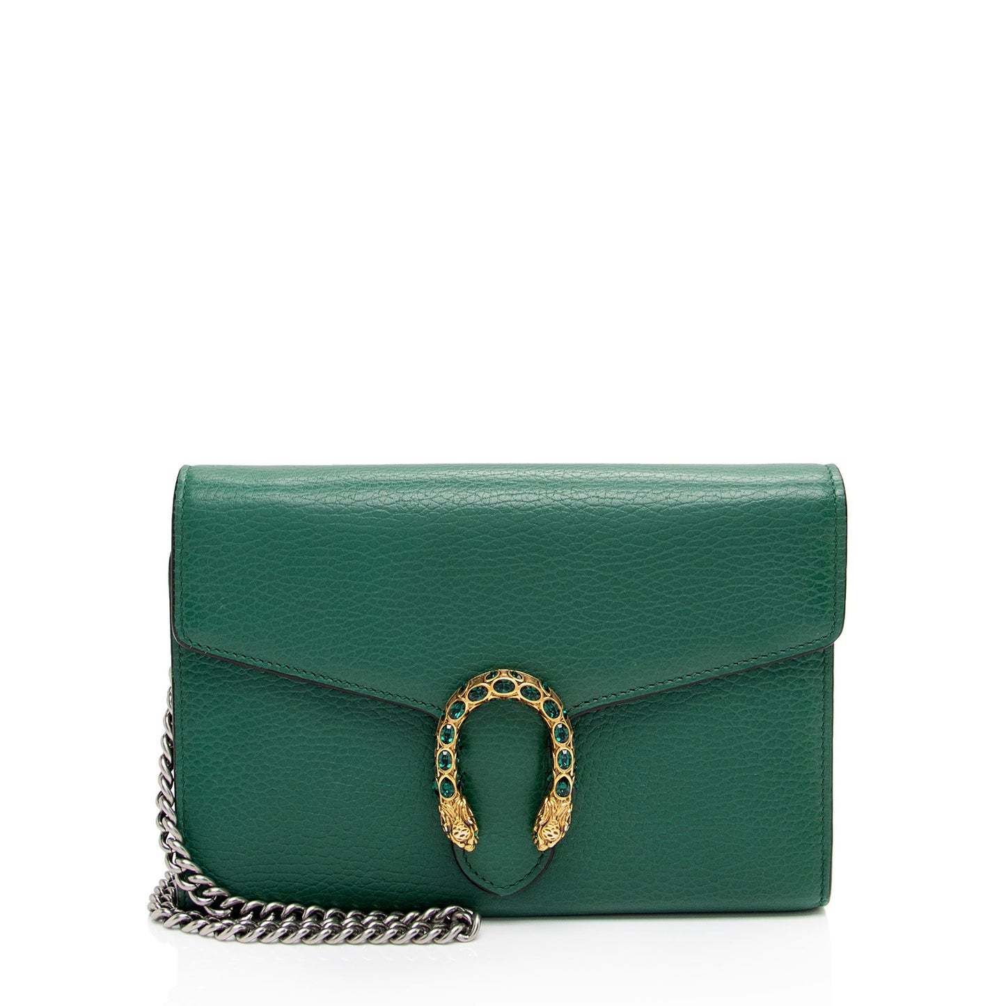 Gucci Leather Crystal Dionysus Chain Wallet (SHF-lfofdz)