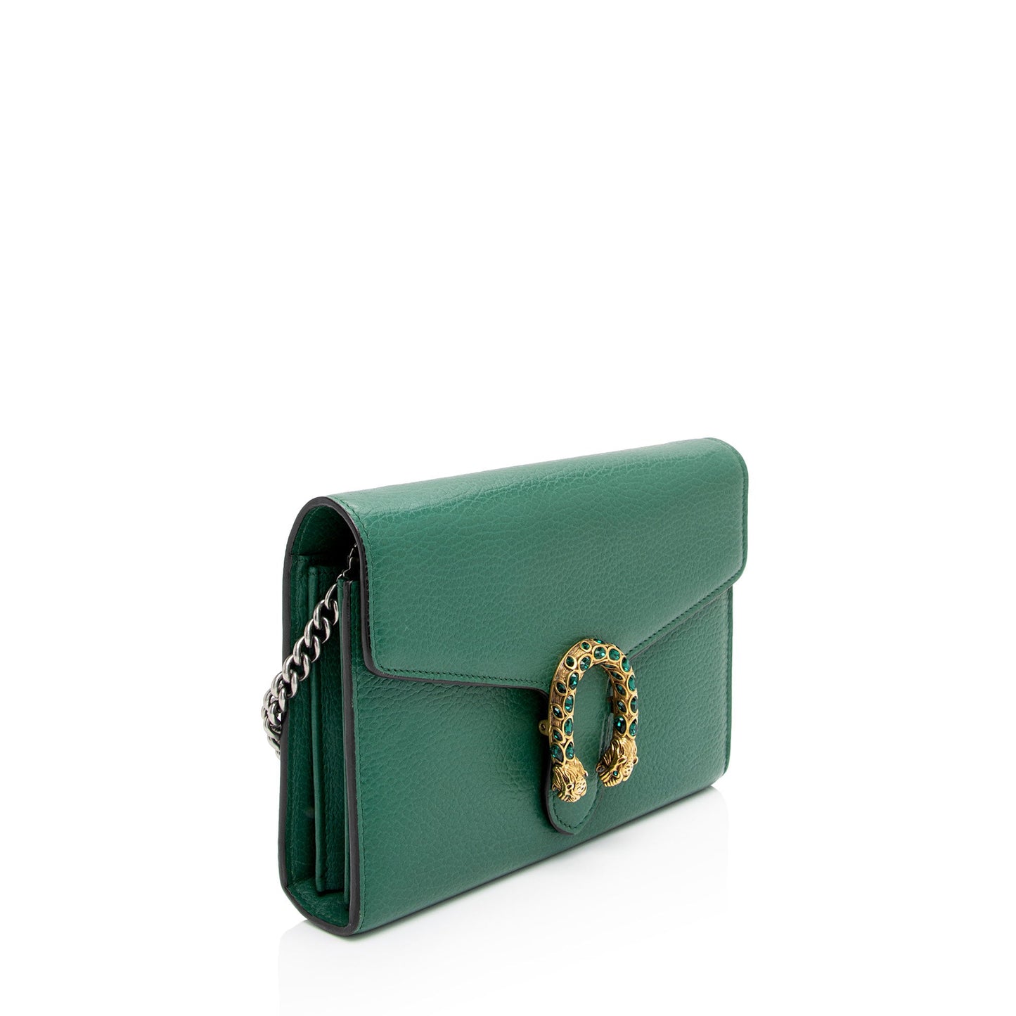 Gucci Leather Crystal Dionysus Chain Wallet (SHF-lfofdz)