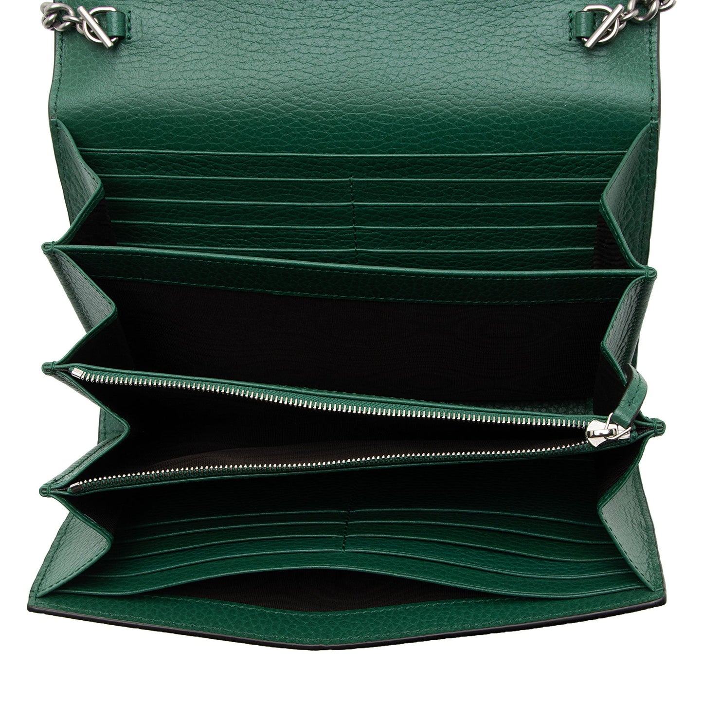 Gucci Leather Crystal Dionysus Chain Wallet (SHF-roOomv)