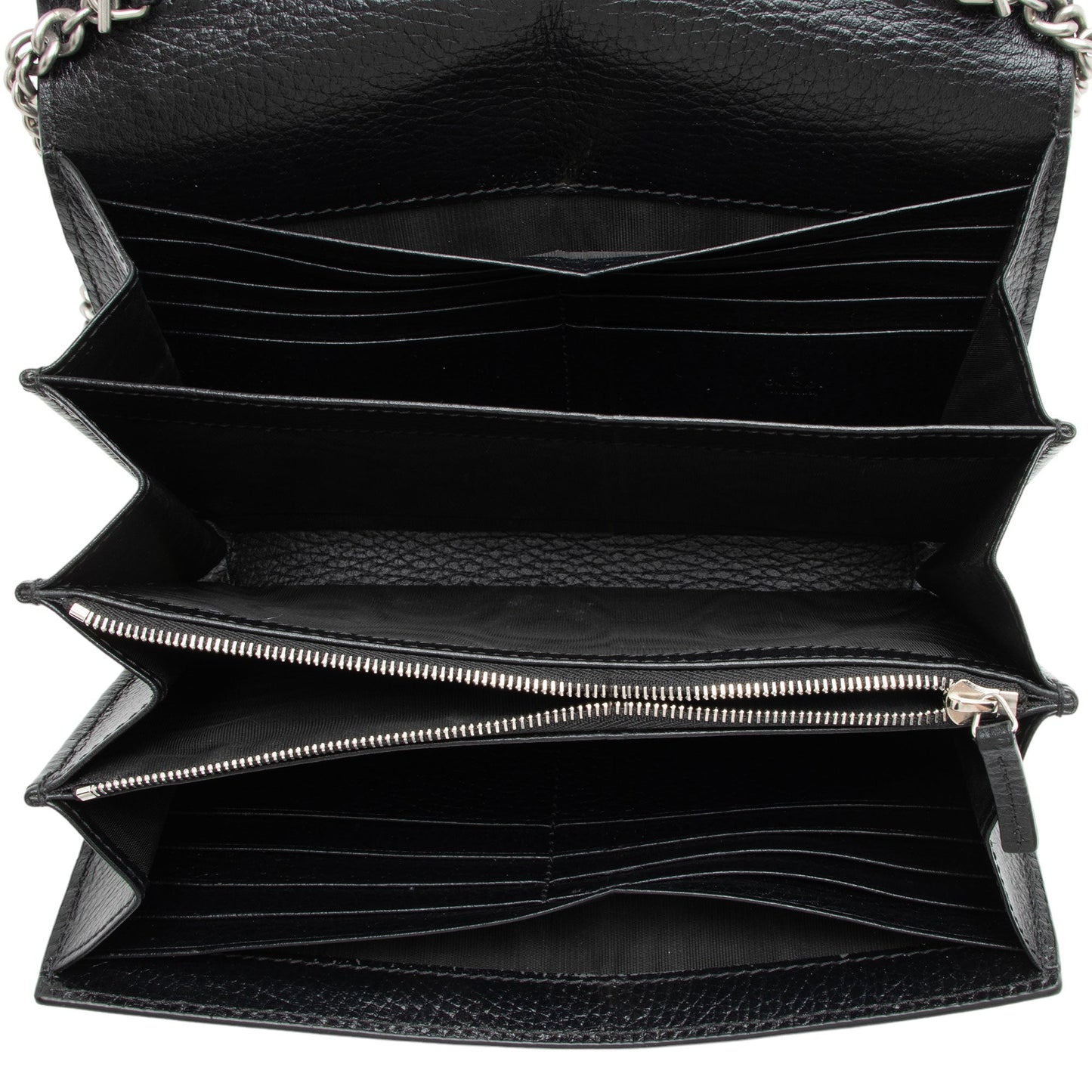 Gucci Leather Crystal Dionysus Chain Wallet (SHF-N4rGzu)