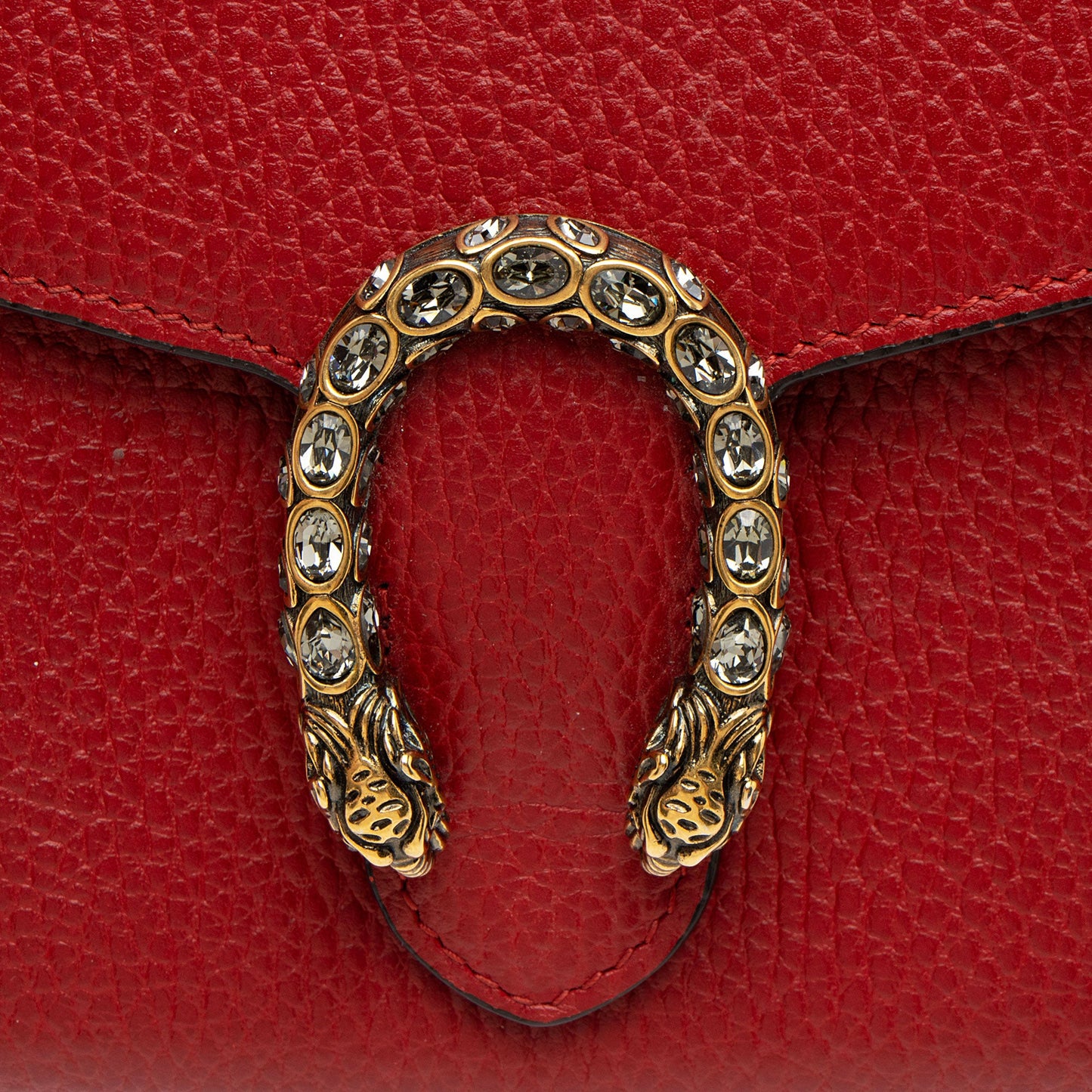 Gucci Leather Crystal Dionysus Chain Wallet