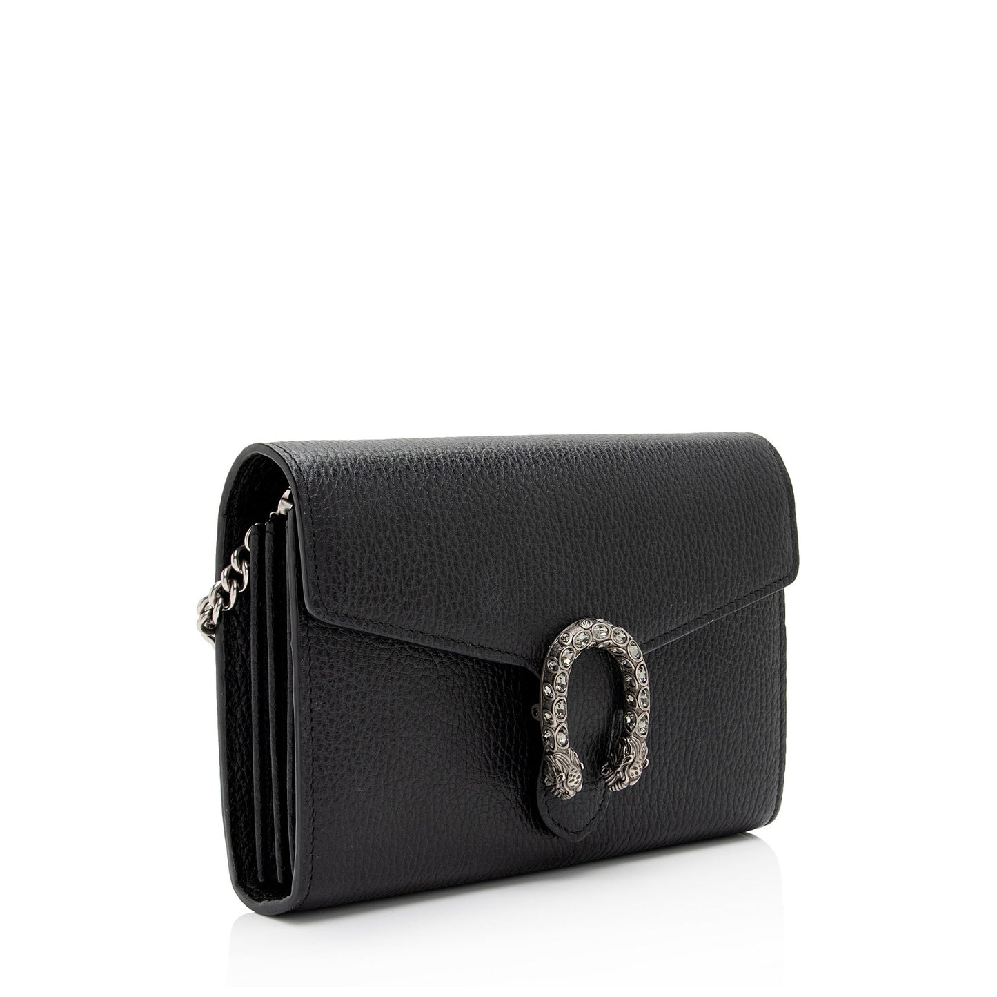 Gucci Leather Crystal Dionysus Chain Wallet (SHF-ZZjfuU)