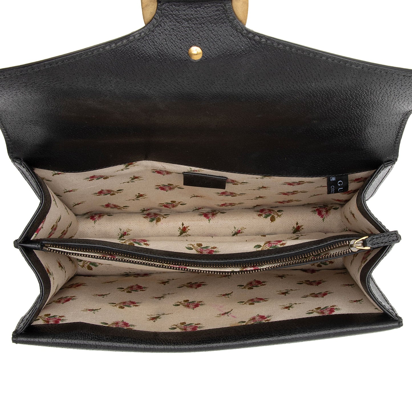 Gucci Leather Embroidered Rose Dionysus Medium Shoulder Bag (SHF-7coiPQ)