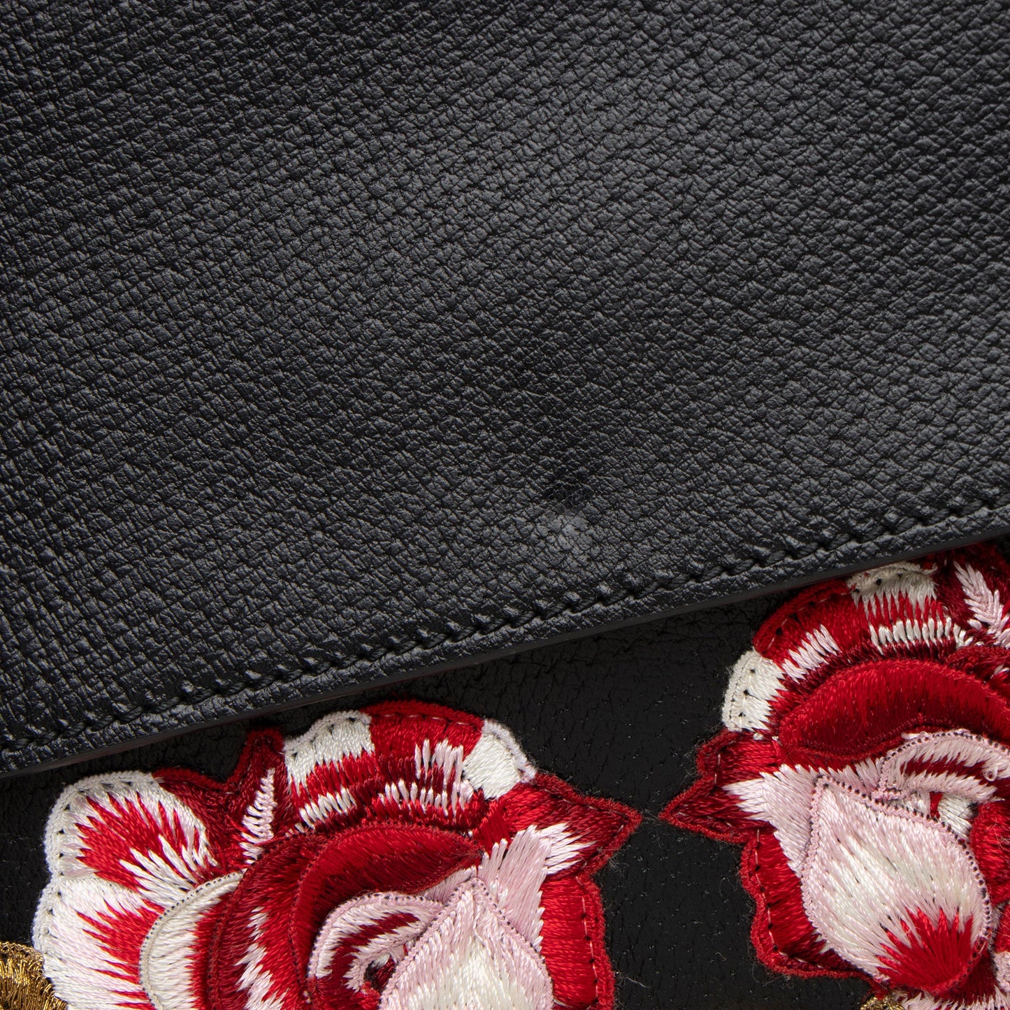 Gucci Leather Embroidered Rose Dionysus Medium Shoulder Bag (SHF-NIvfQT)