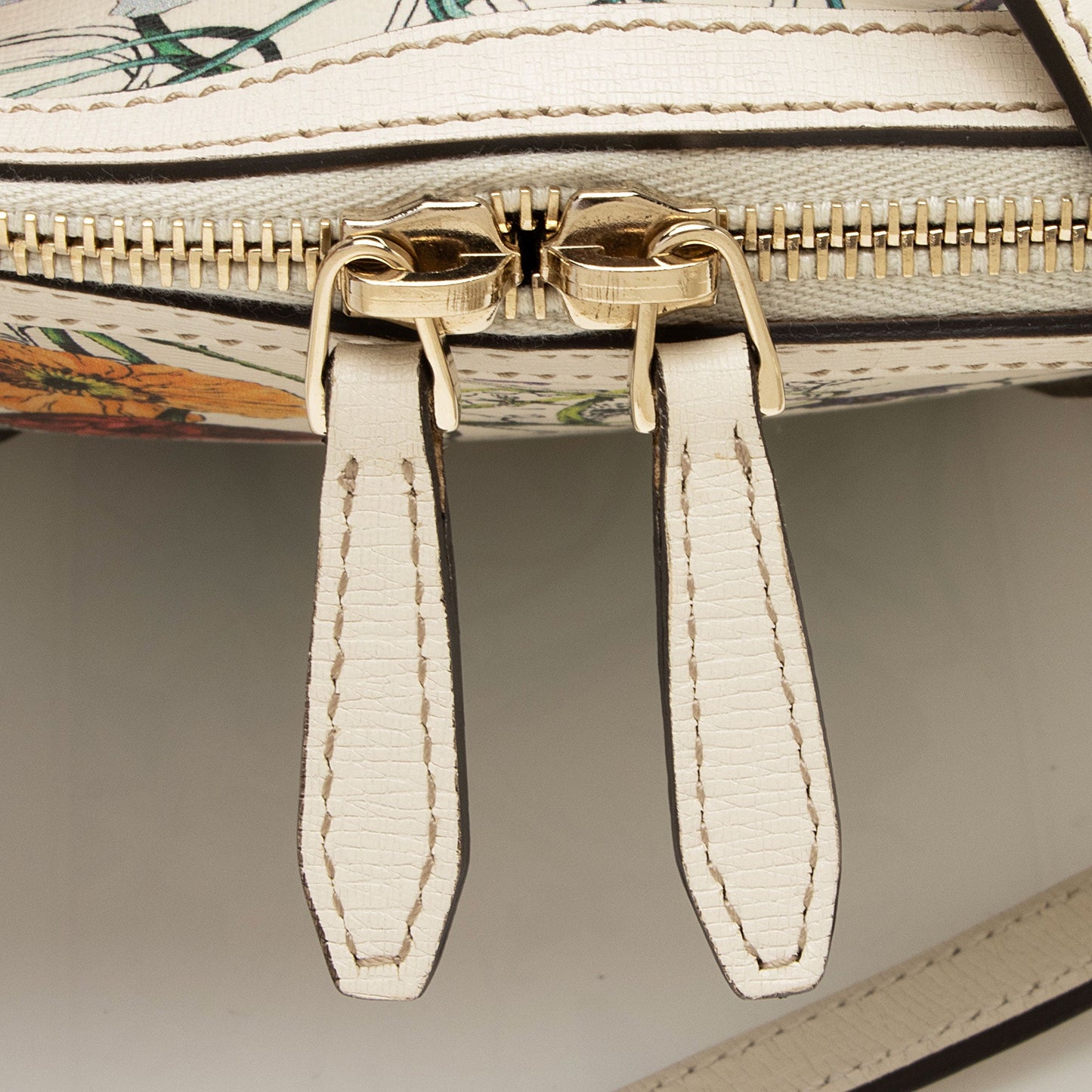 Gucci Leather Flora Nice Satchel (SHF-5DGwQW)