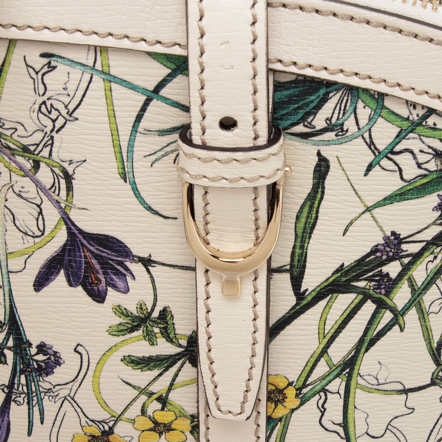Gucci Leather Flora Nice Satchel (SHF-5DGwQW)