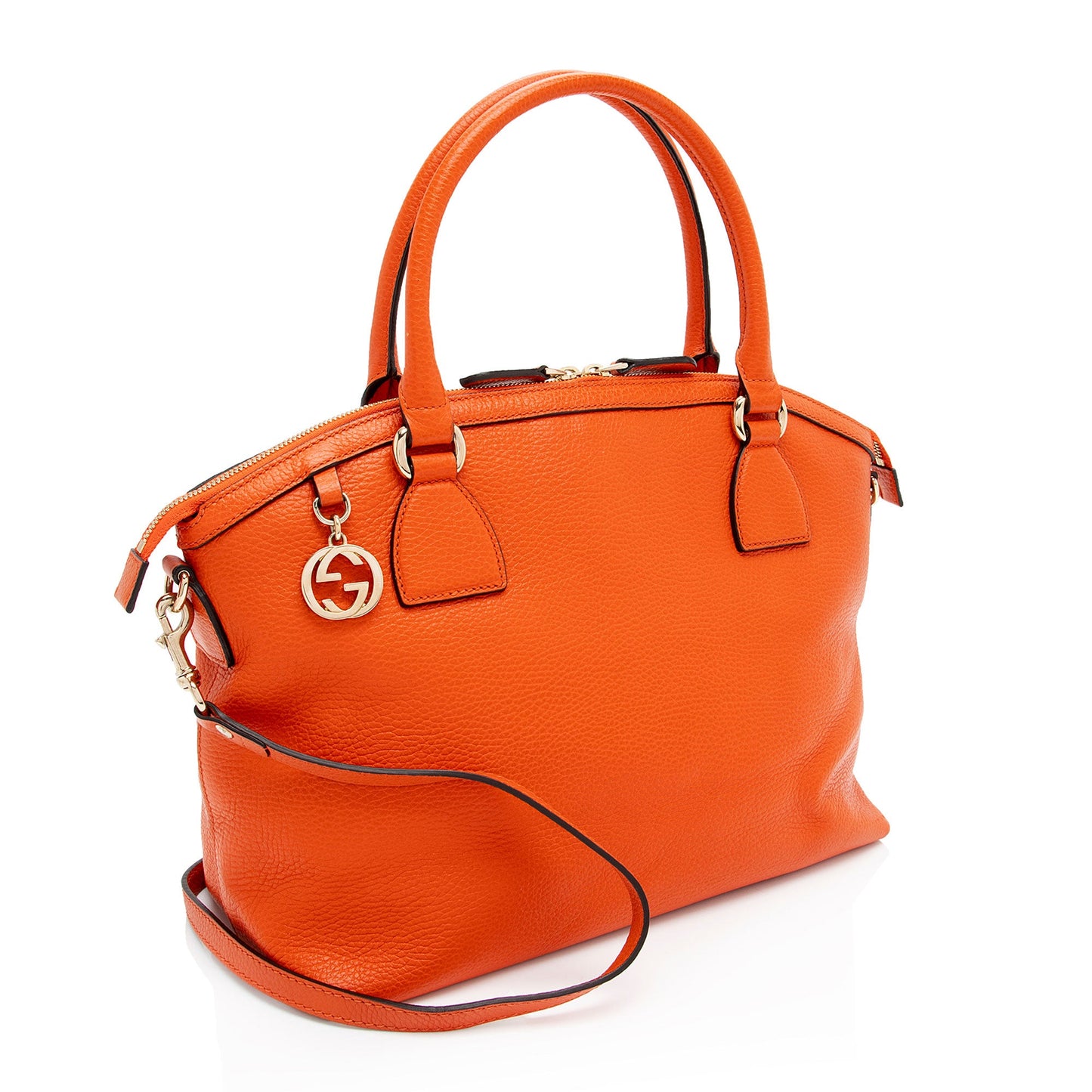 Gucci Leather GG Charm Dome Large Satchel (SHF-mAjdM8)