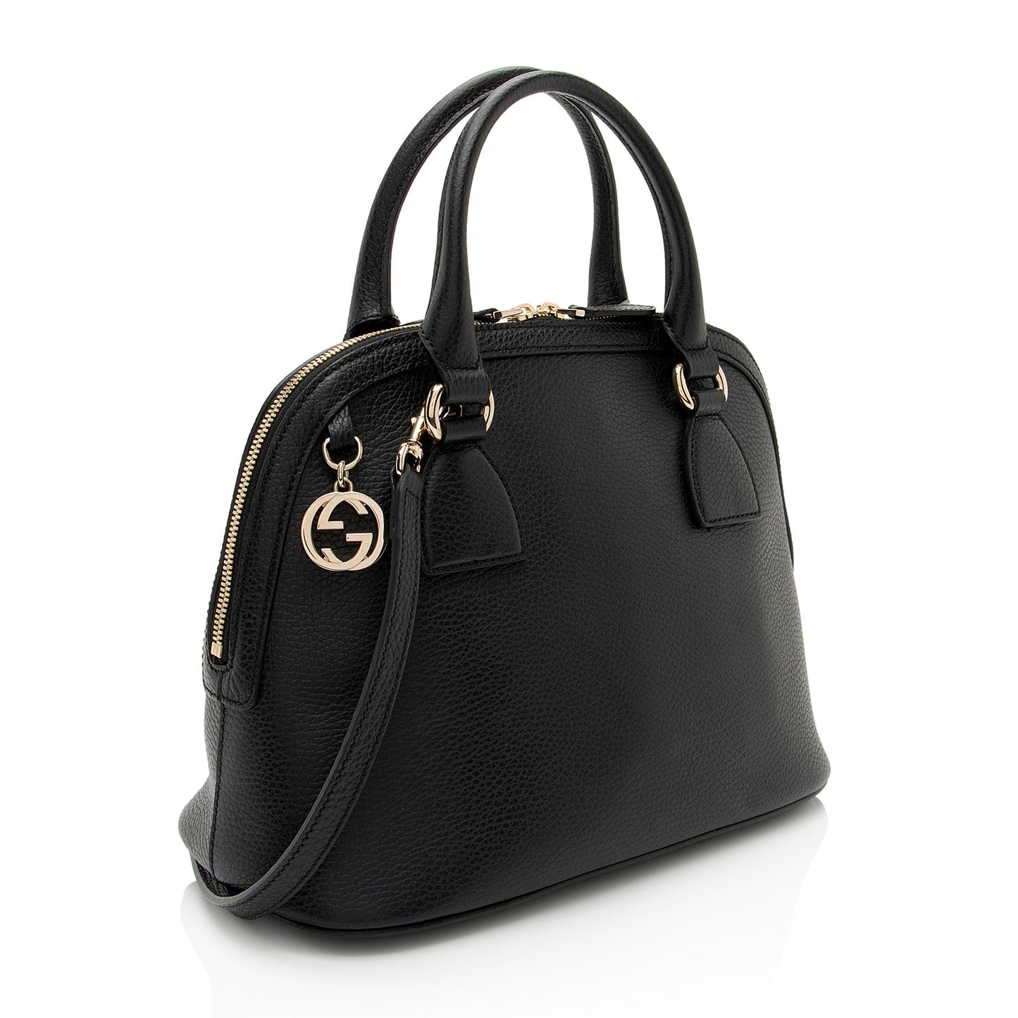 Gucci Leather GG Charm Dome Medium Satchel
