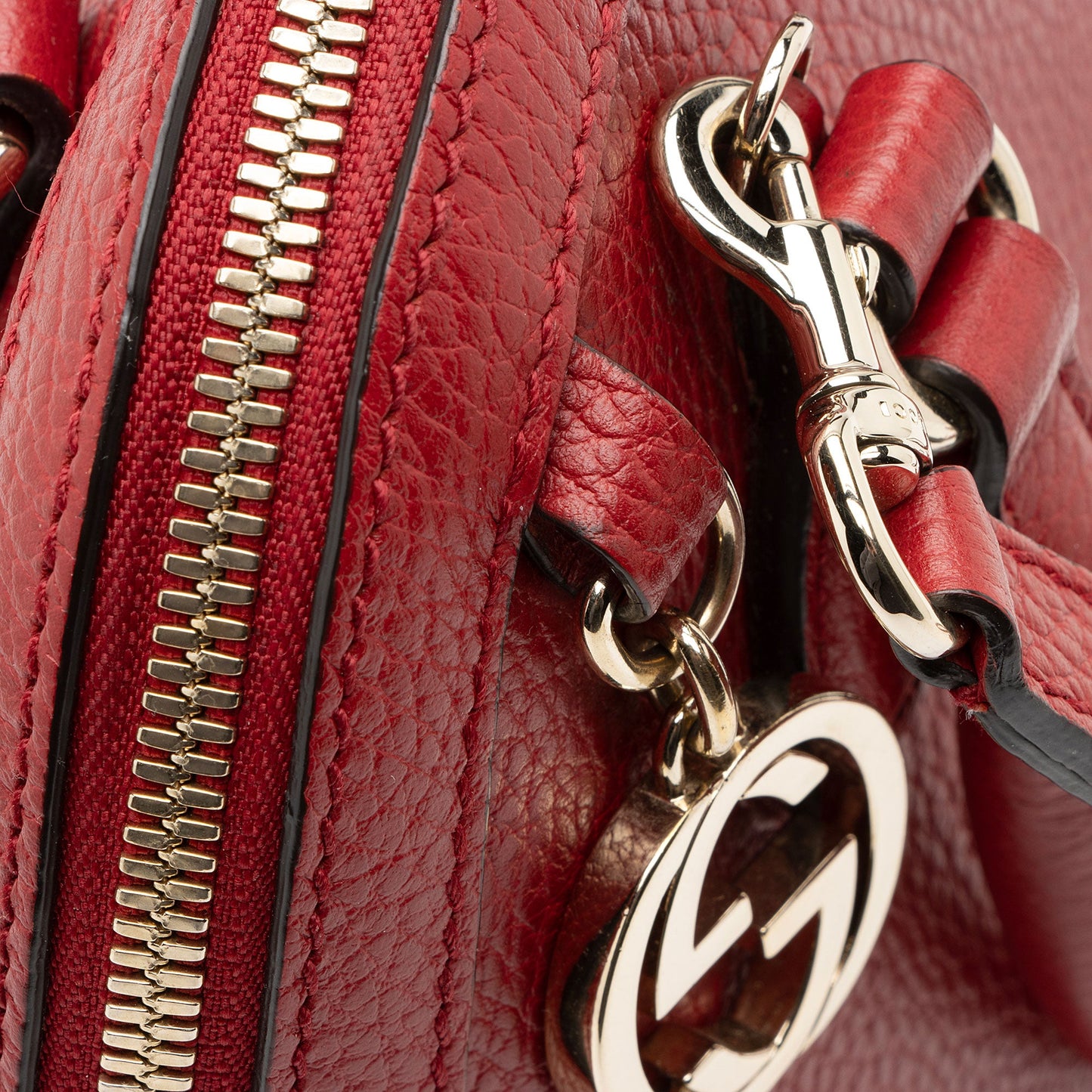 Gucci Leather GG Charm Dome Small Satchel