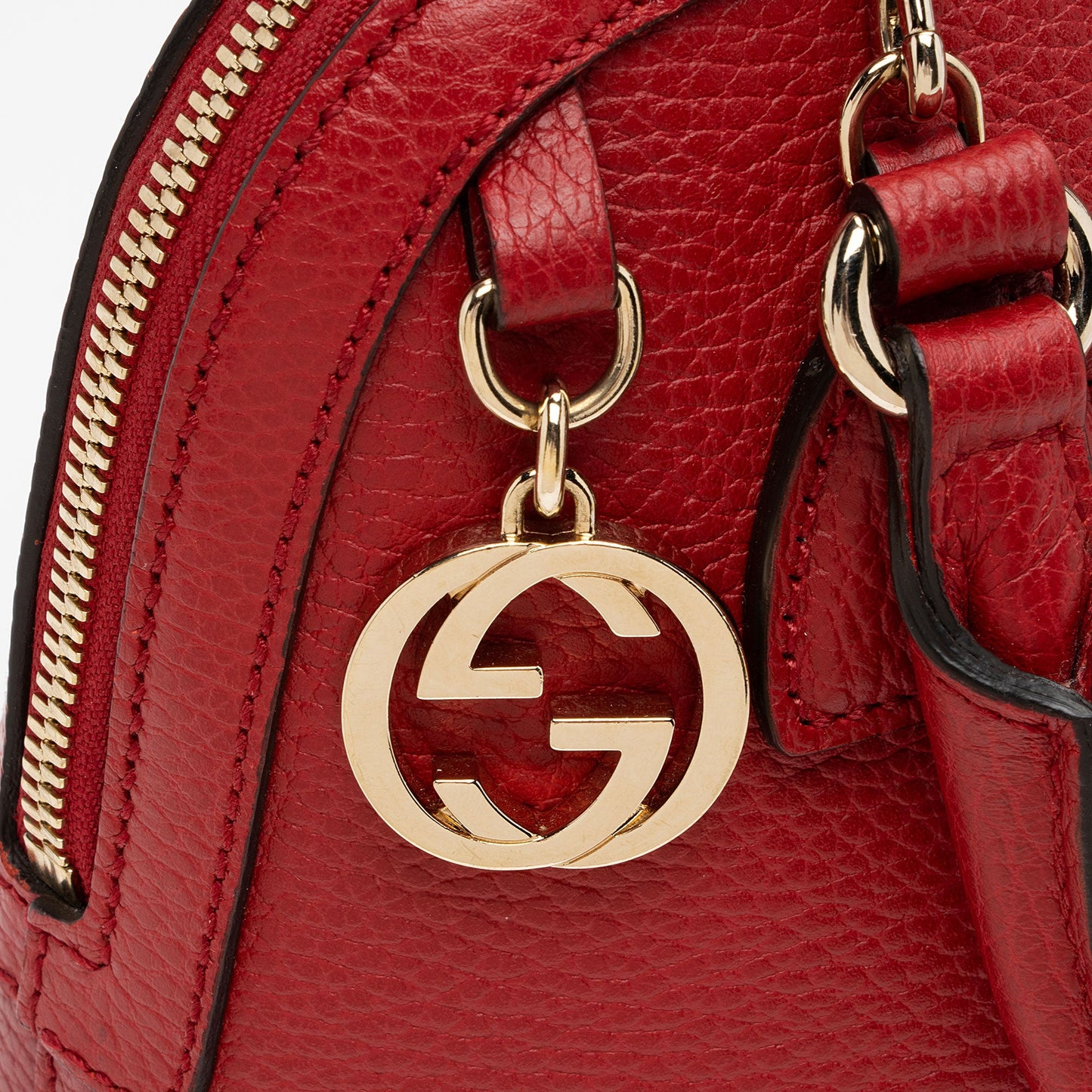 Gucci Leather GG Charm Dome Small Satchel