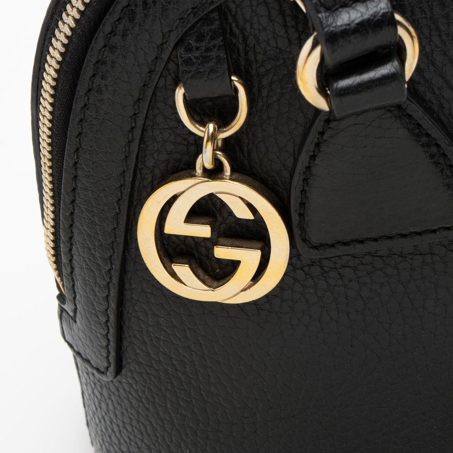 Gucci Leather GG Charm Dome Small Shoulder Bag (SHF-RTrfn9)