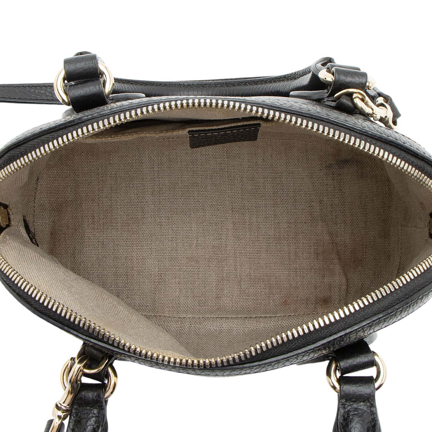 Gucci Leather GG Charm Dome Small Shoulder Bag (SHF-RTrfn9)