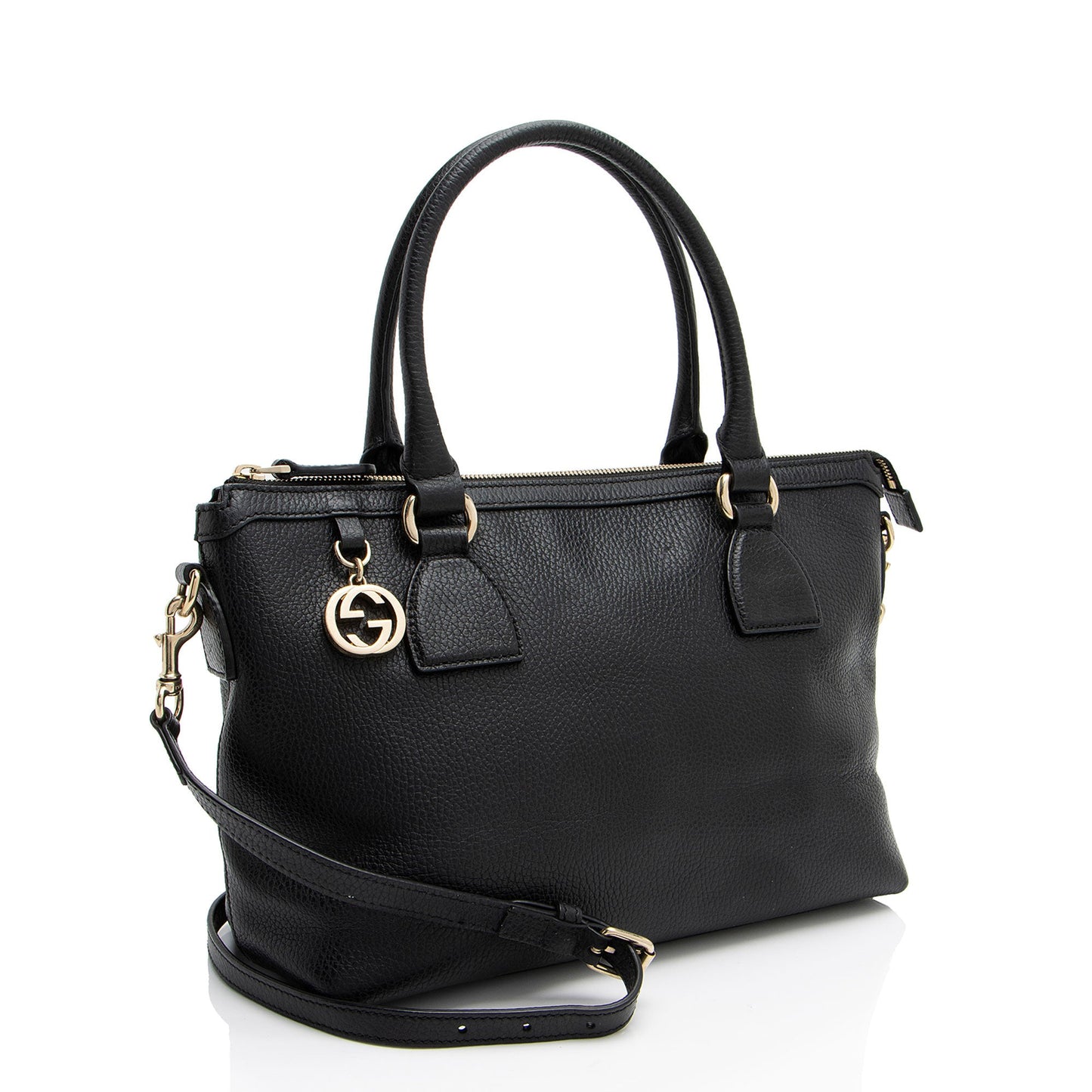 Gucci Leather GG Charm Satchel