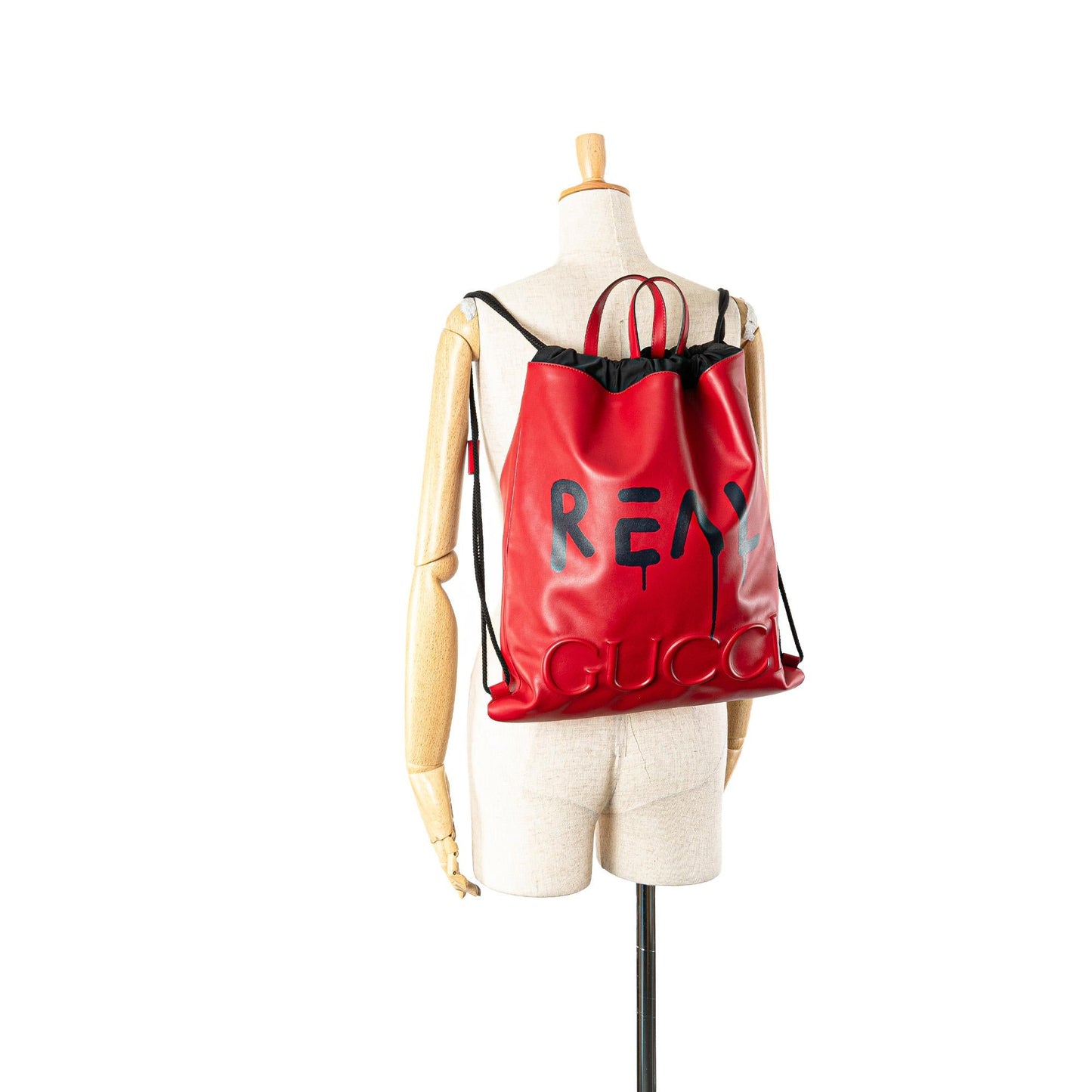 Gucci Leather Gucci Ghost Drawstring Backpack