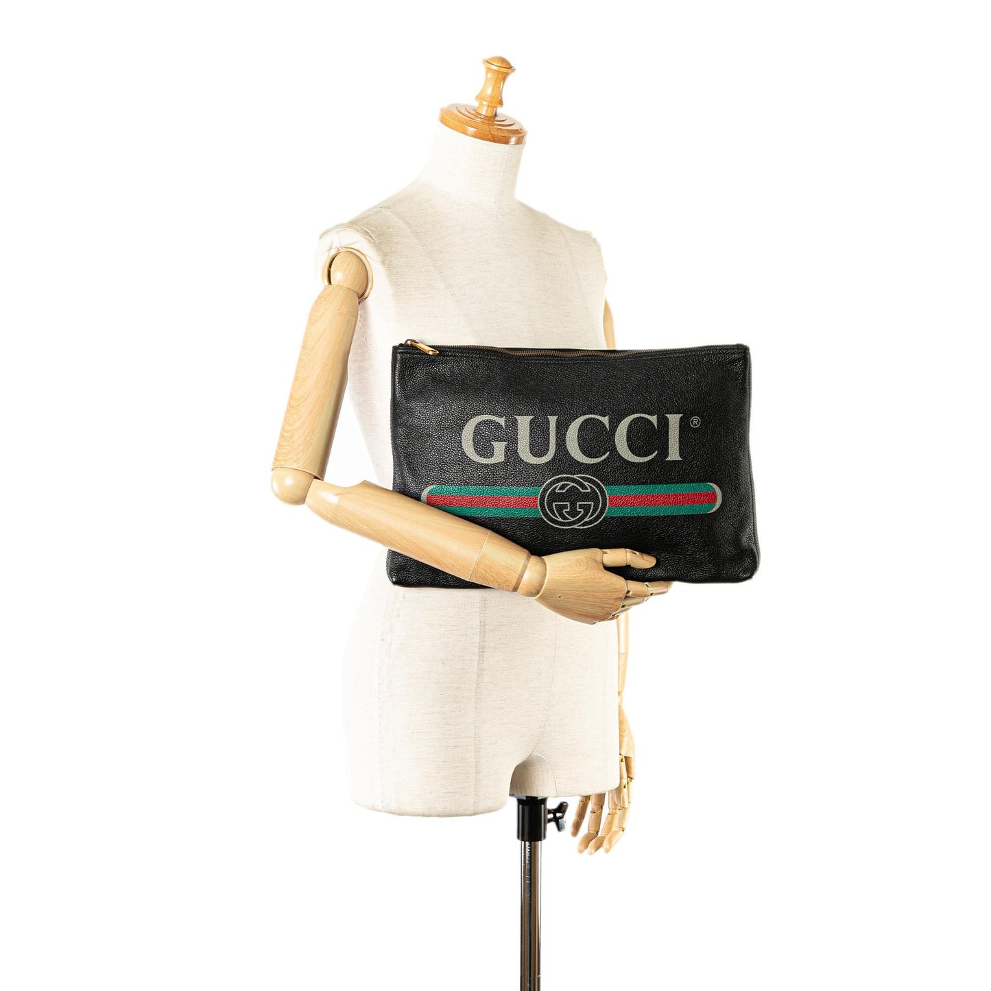 Gucci Leather Gucci Logo Clutch Bag (SHG-0B9RCU)