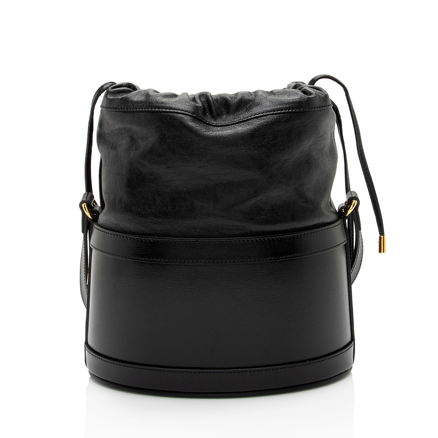 Gucci Leather Horsebit 1955 Drawstring Bucket Bag (SHF-gQJSRI)