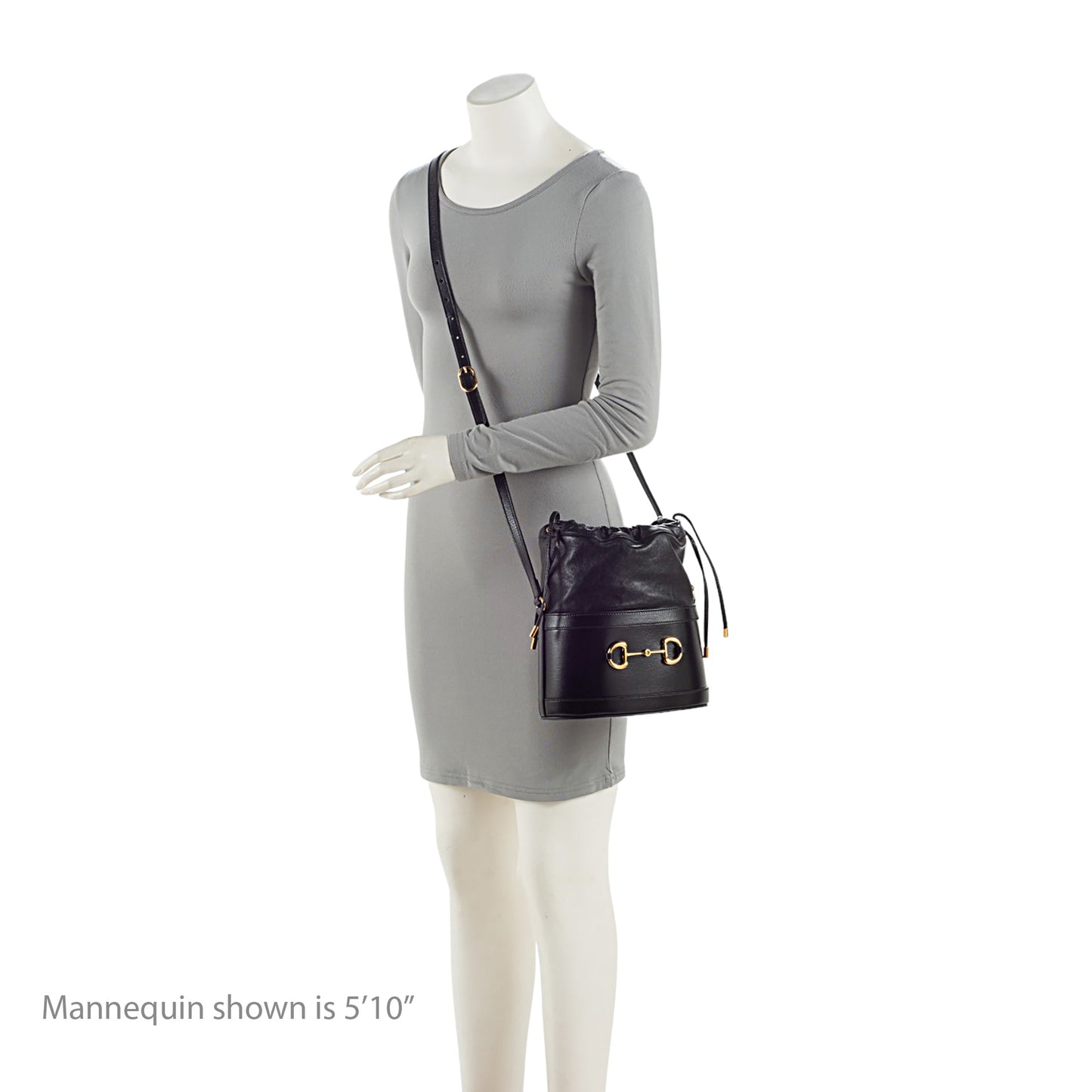 Gucci Leather Horsebit 1955 Drawstring Bucket Bag (SHF-gQJSRI)