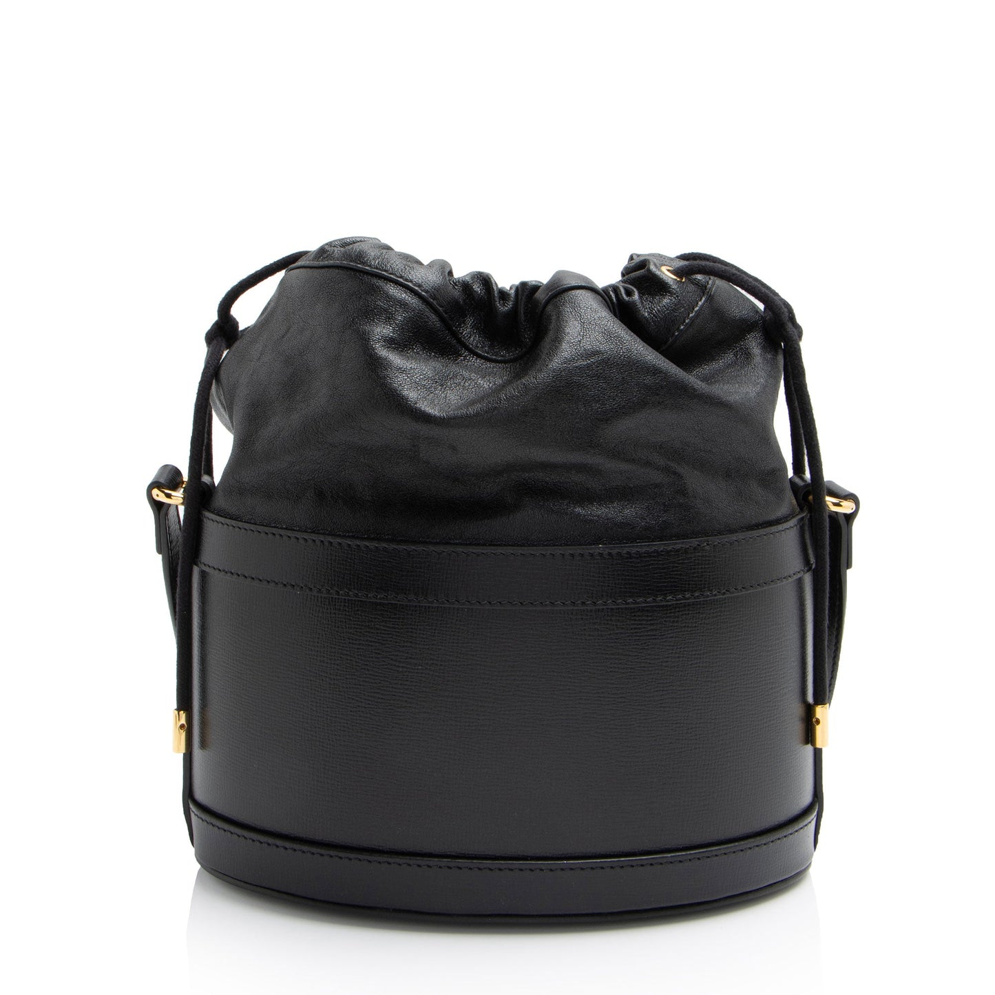 Gucci Leather Horsebit 1955 Drawstring Bucket Bag (SHF-LUUWQJ)