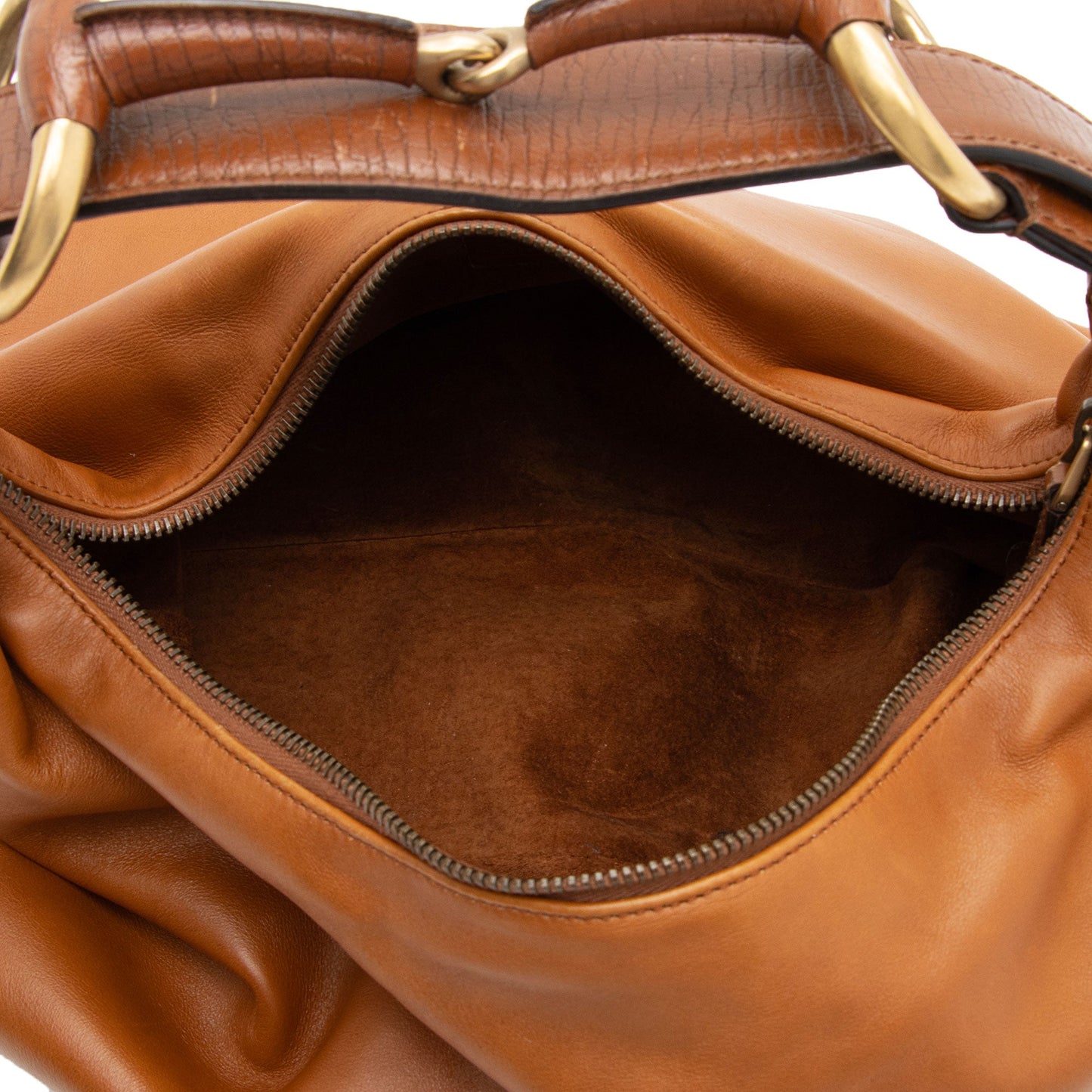 Gucci Leather Horsebit Medium Hobo (SHF-WR9LR9)