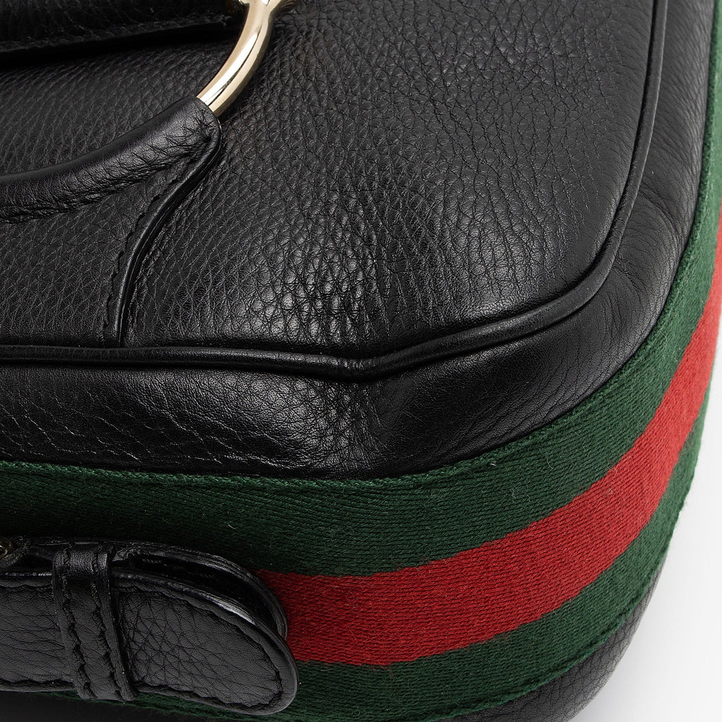 Gucci Leather Web Heritage Horsebit Large Hobo (SHF-yRvuke)