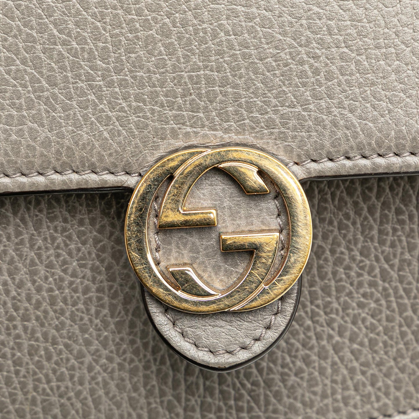 Gucci Leather Interlocking G Dollar Wallet on Chain
