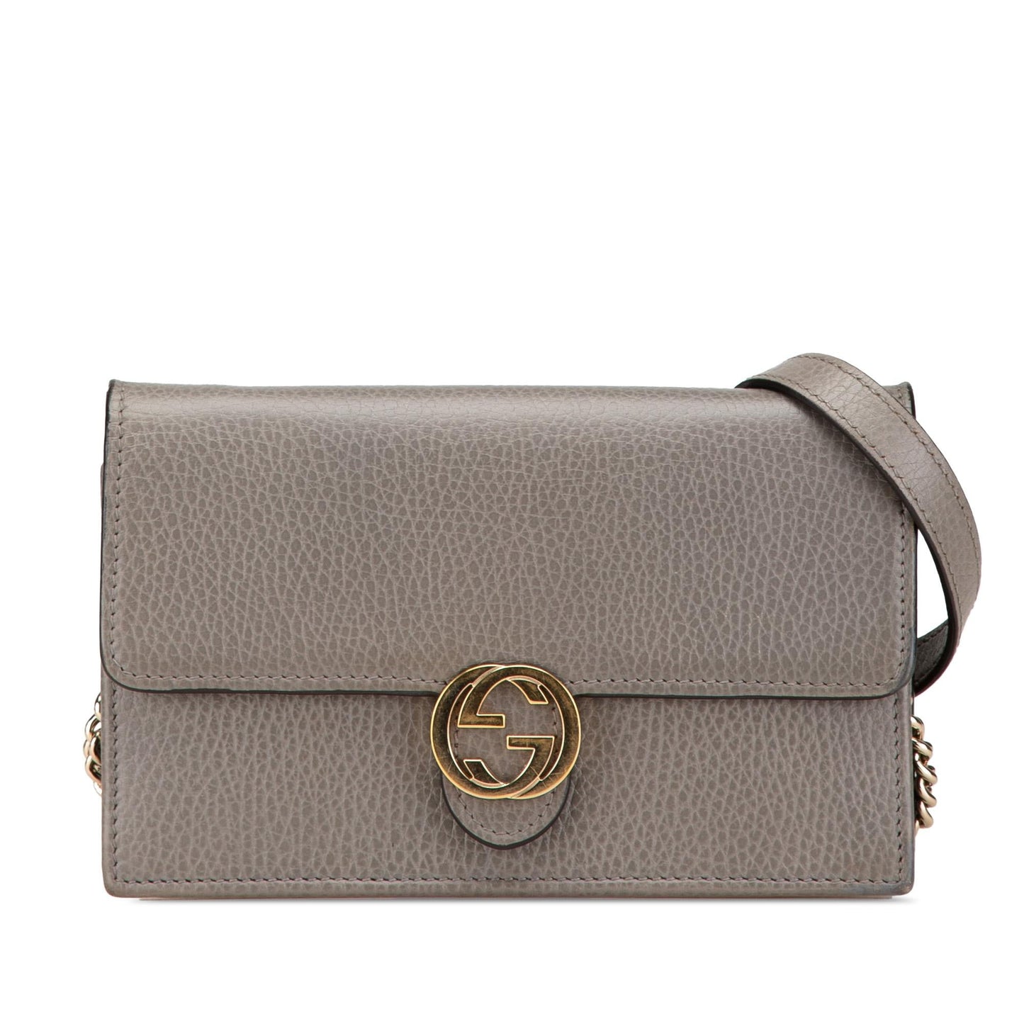 Gucci Leather Interlocking G Dollar Wallet on Chain