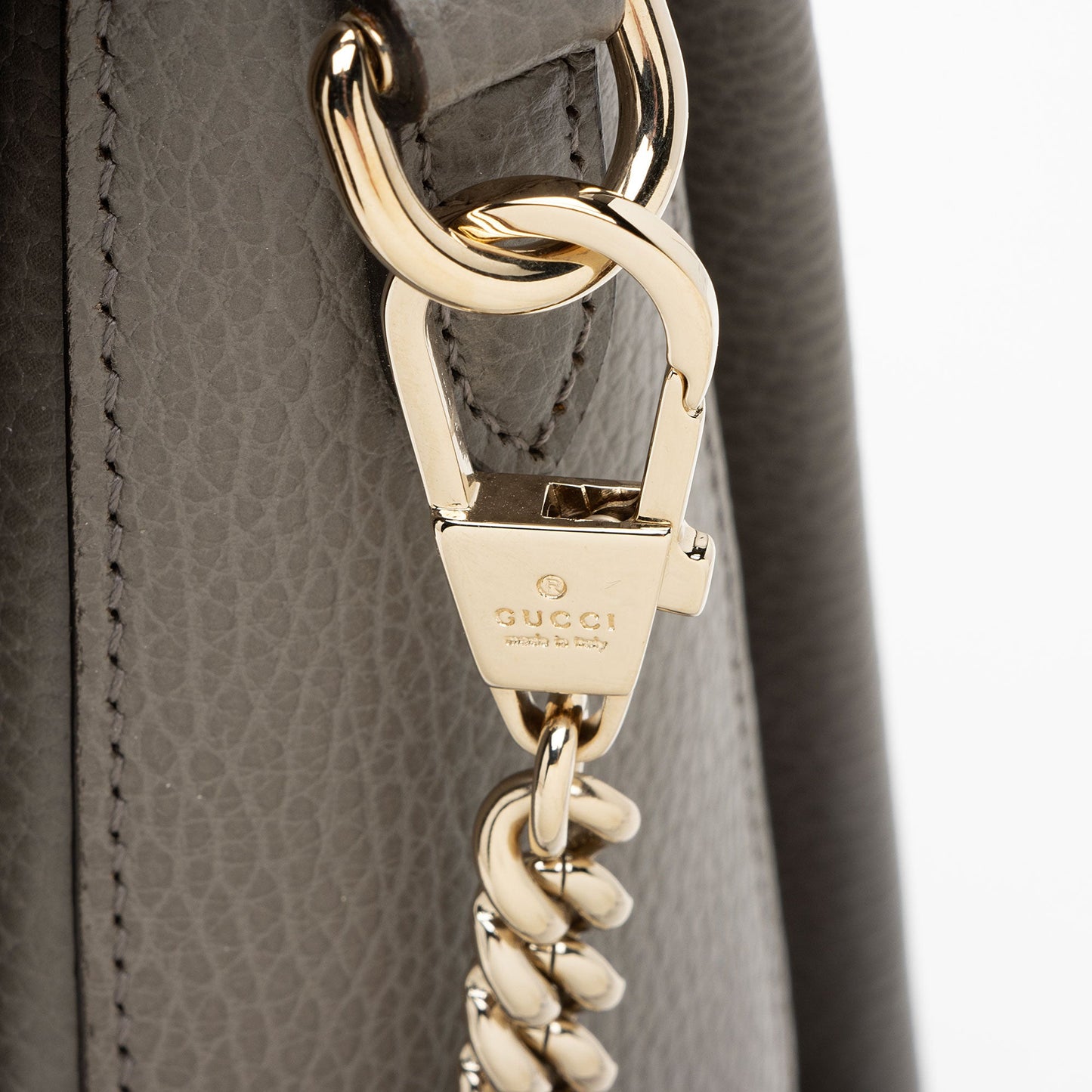 Gucci Leather Interlocking G Medium Top Handle