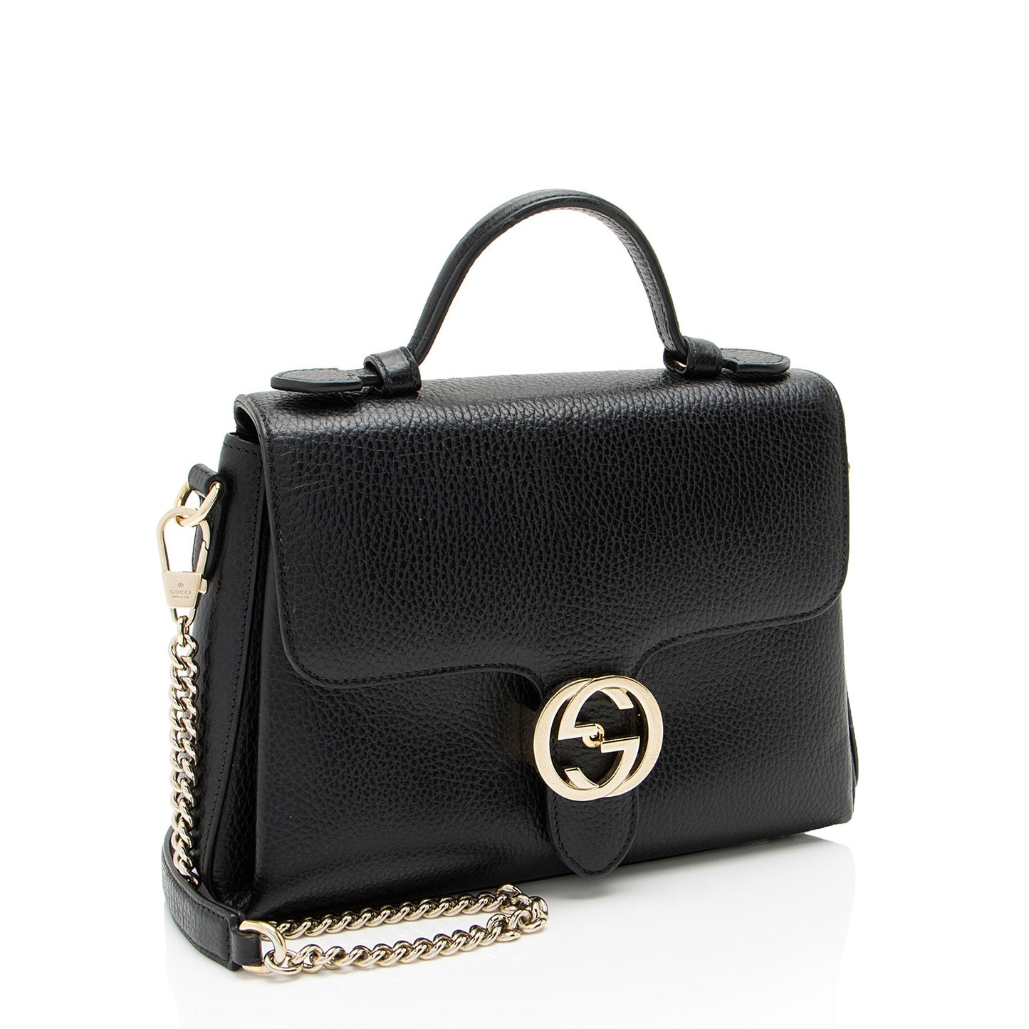 Gucci Leather Interlocking G Small Top Handle (SHF-WY9c47)