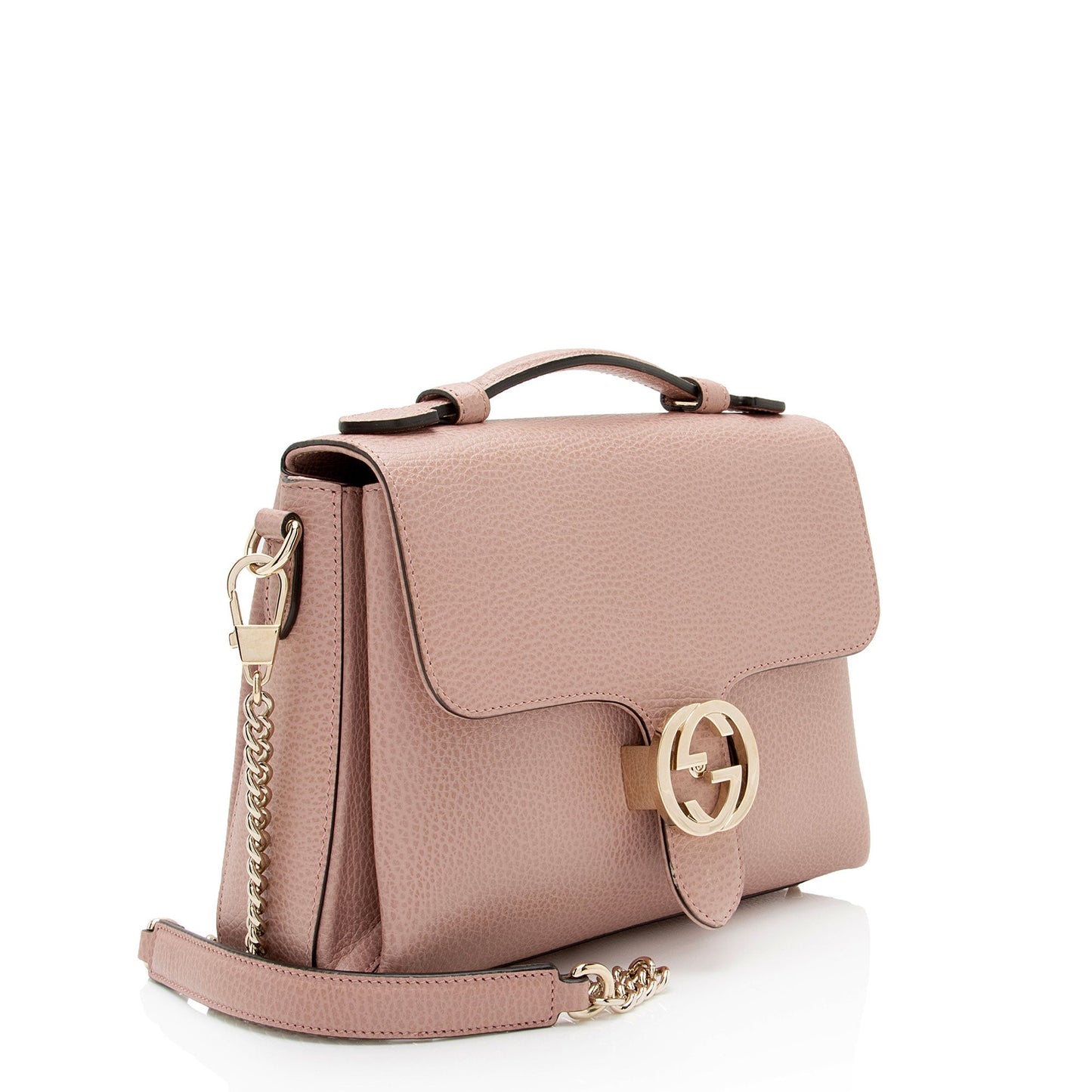 Gucci Leather Interlocking G Small Top Handle (SHF-WEVYEv)
