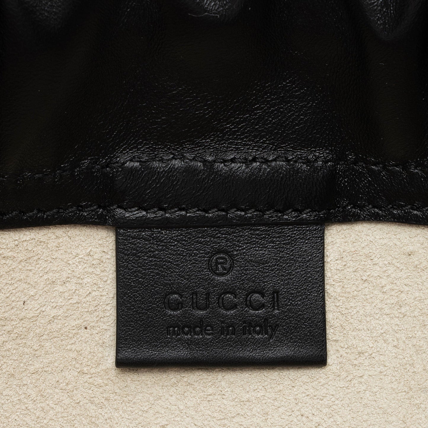 Gucci Leather Logo Drawstring Backpack (SHF-8PDv2U)