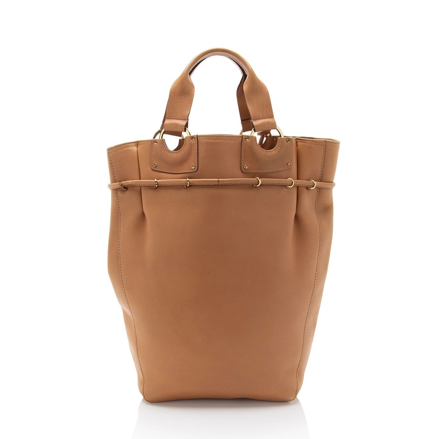 Gucci Leather Drawstring N/S Tote (SHF-33ZFKH)