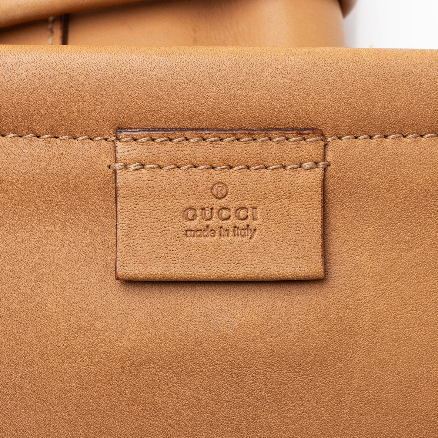 Gucci Leather Drawstring N/S Tote (SHF-33ZFKH)