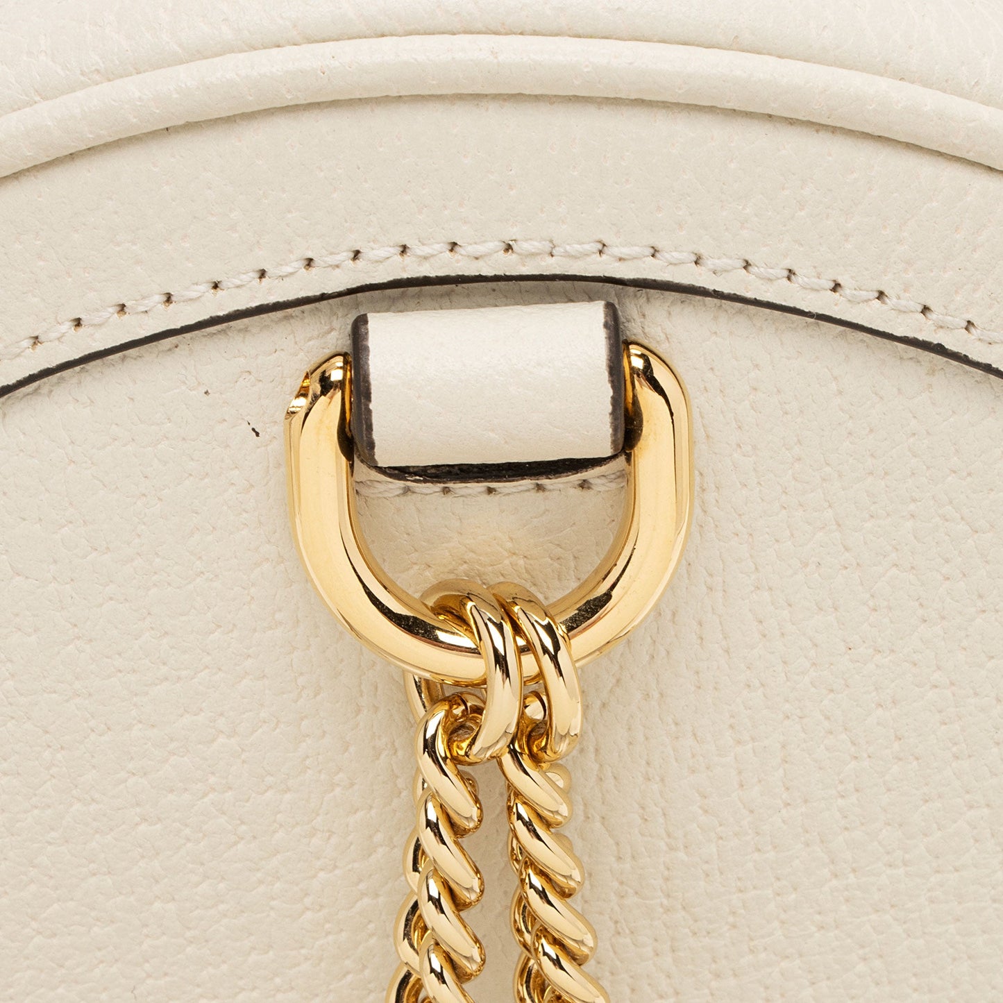Gucci Leather Ophidia Round Mini Backpack