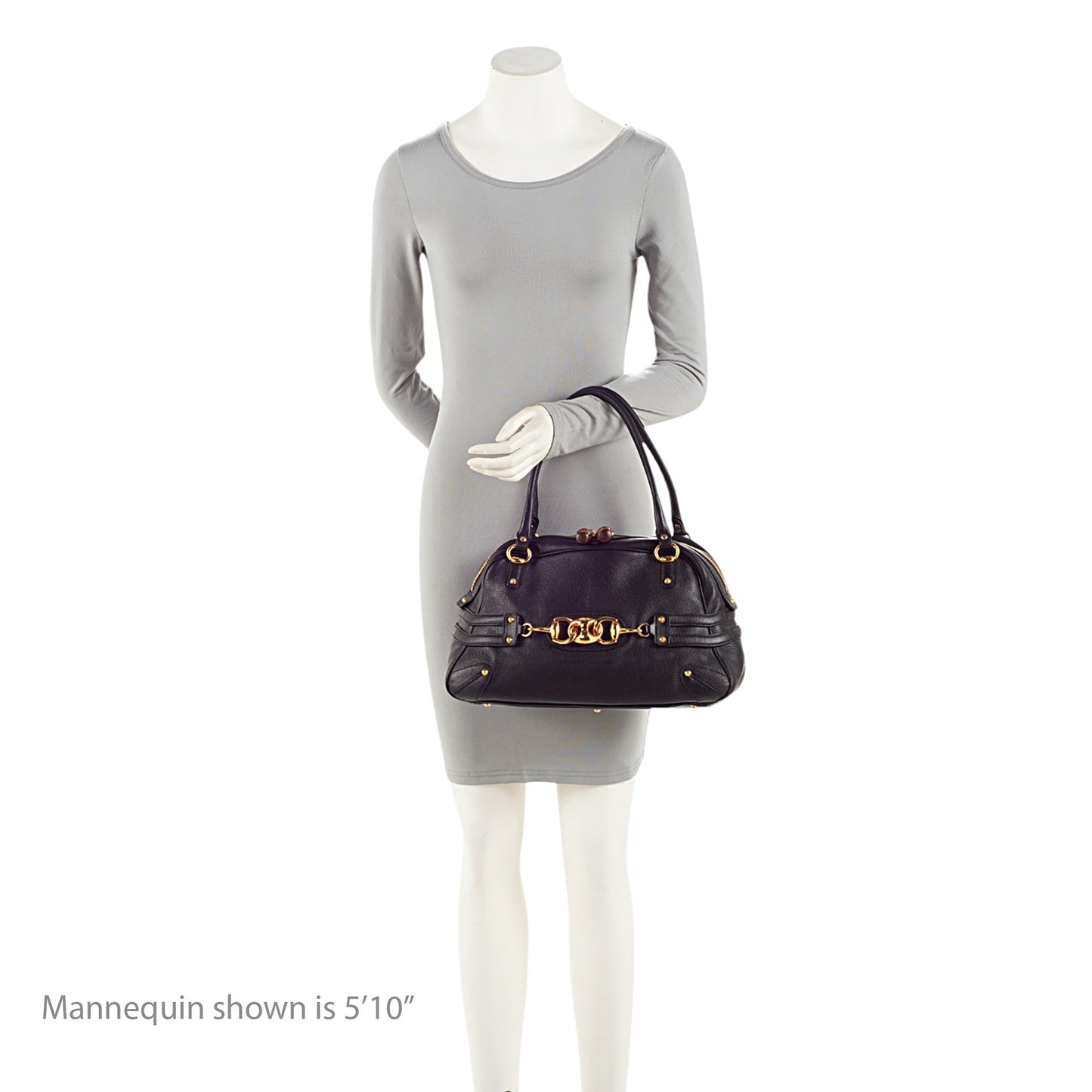 Gucci Leather Bamboo Horsebit Wave Satchel (SHF-Ka9DSr)