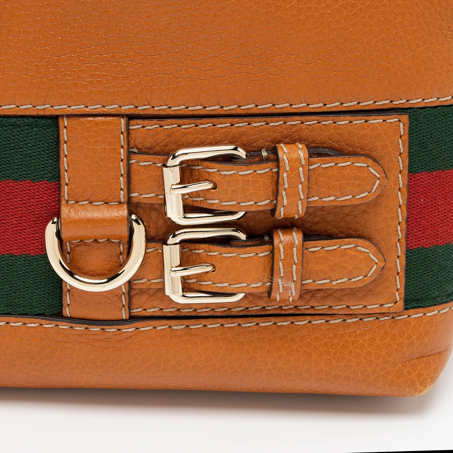 Gucci Leather Web Heritage Medium Tote (SHF-XXWAnW)