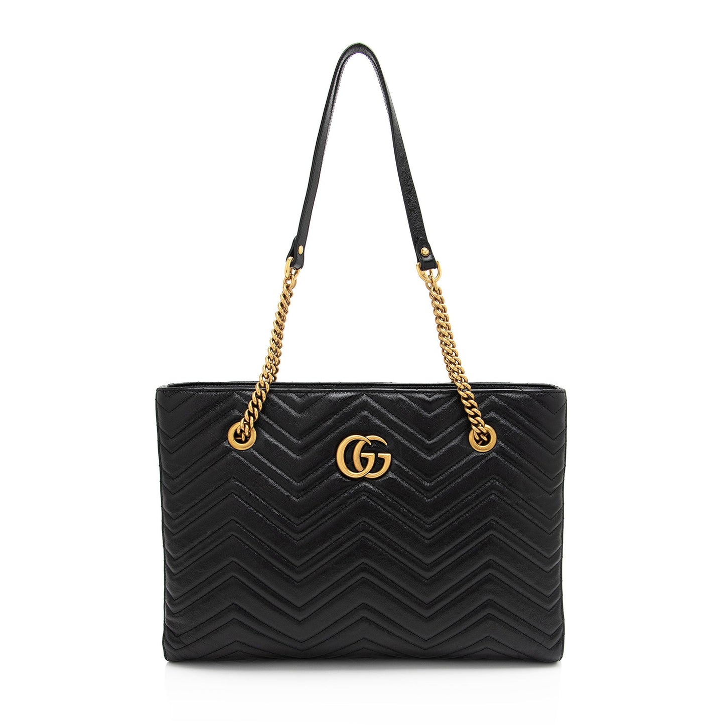 Gucci Matelasse Calfskin GG Marmont Medium Chain Tote