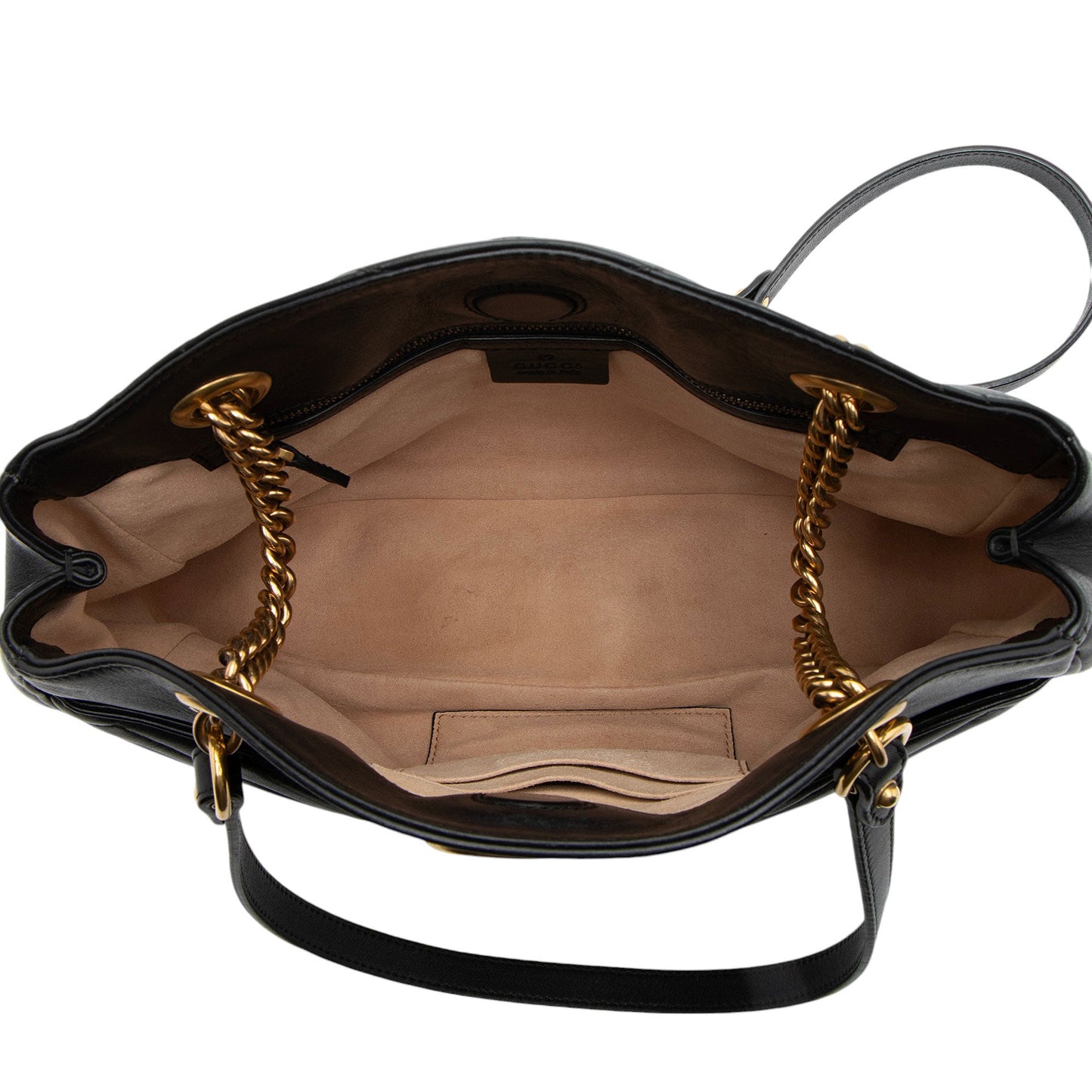 Gucci Matelasse Calfskin GG Marmont Medium Open Shoulder Bag (SHF-iImF5c)