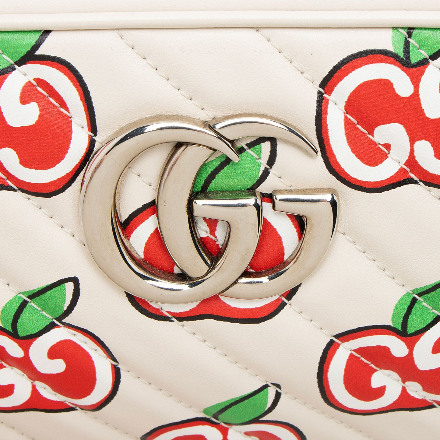 Gucci Matelasse Leather Apple GG Marmont Small Shoulder Bag