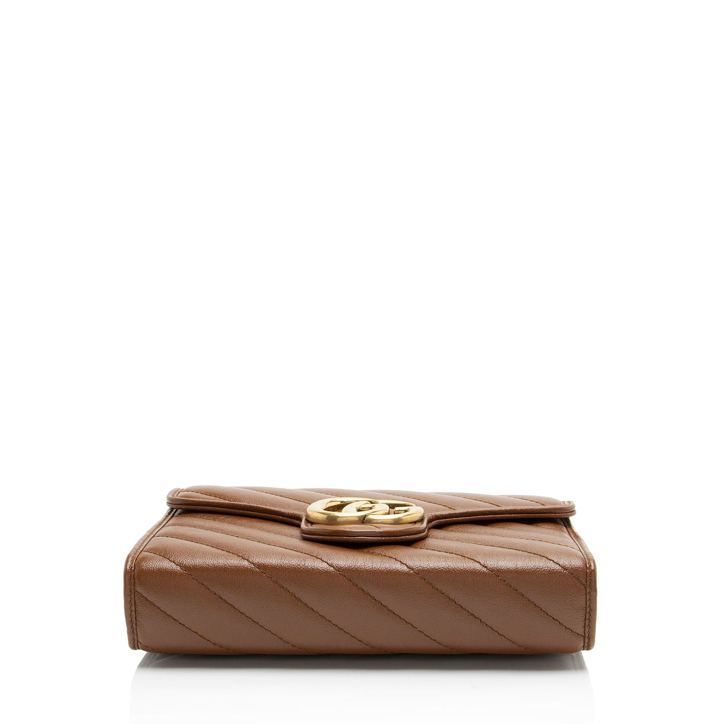 Gucci Matelasse Leather Diagonal GG Marmont Mini Wallet on Chain