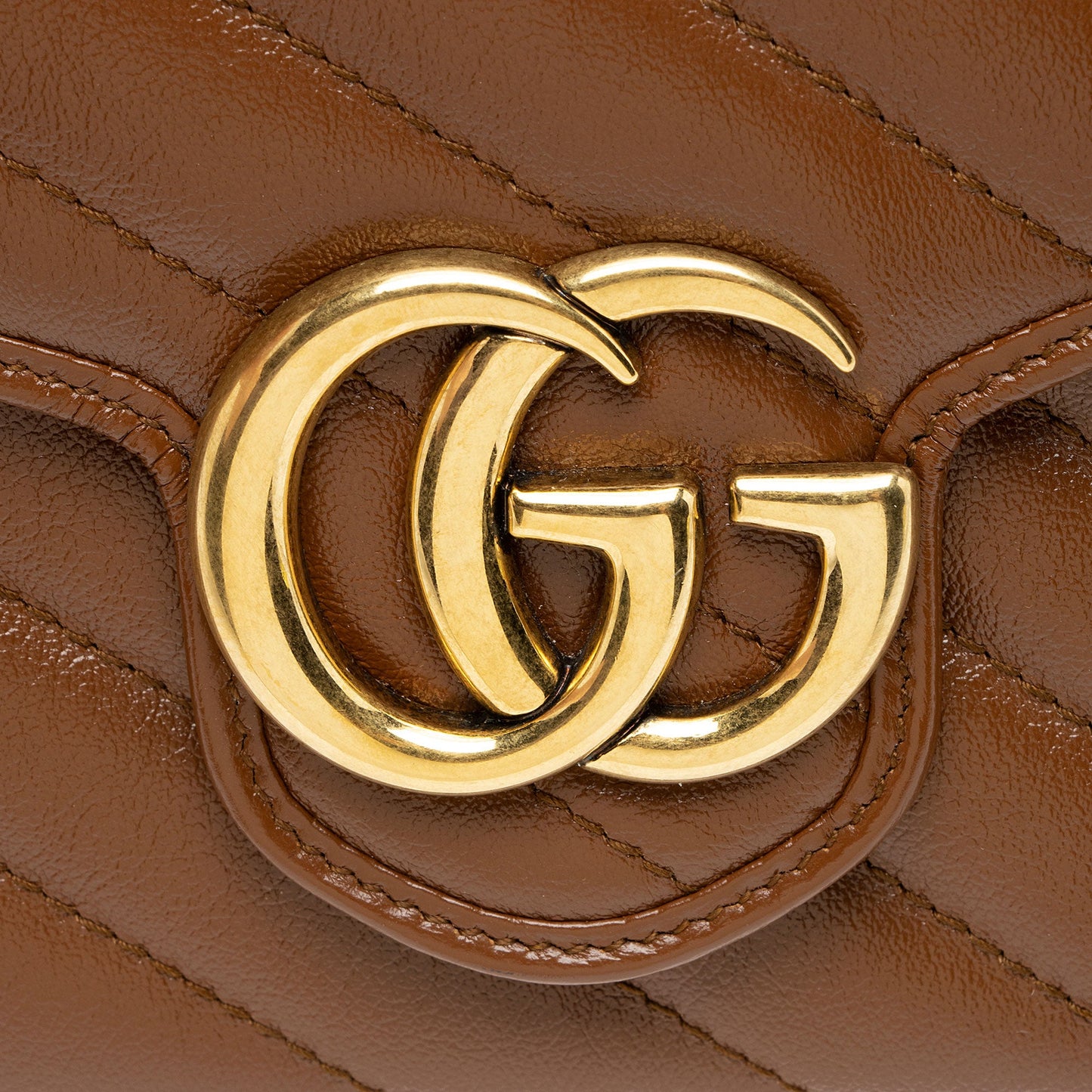 Gucci Matelasse Leather Diagonal GG Marmont Mini Wallet on Chain