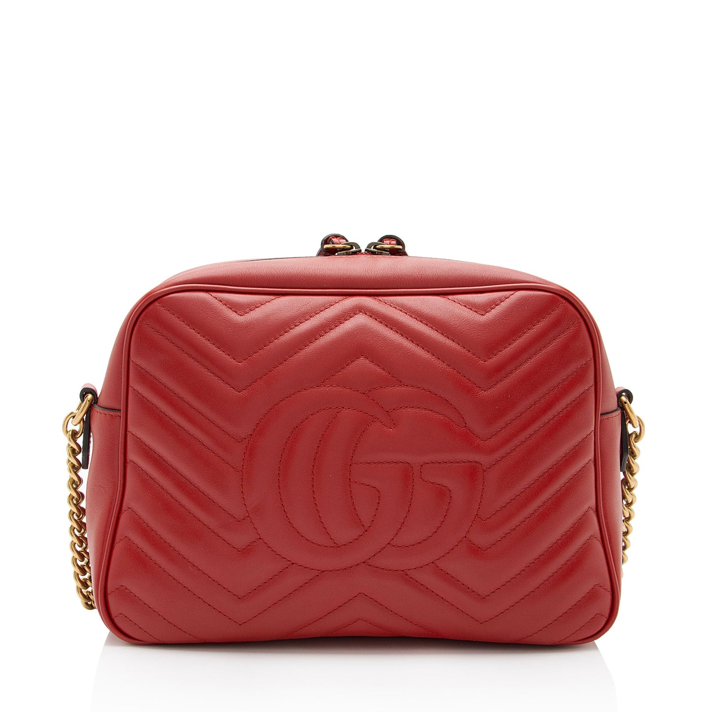 Gucci Matelasse Leather GG Marmont Chain Medium Shoulder Bag (SHF-a9tEkd)