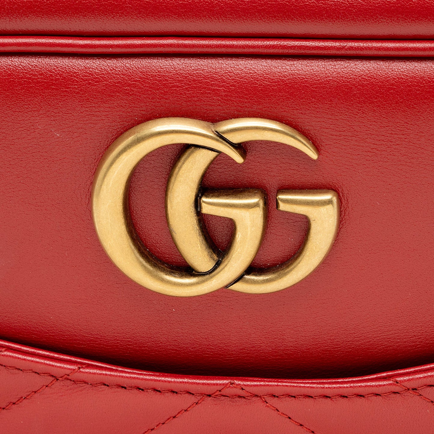 Gucci Matelasse Leather GG Marmont Chain Medium Shoulder Bag (SHF-a9tEkd)