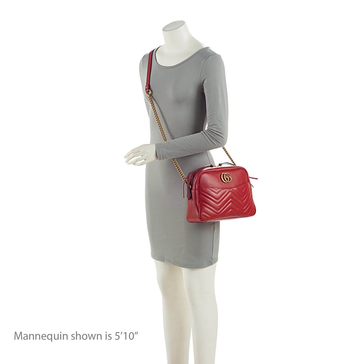 Gucci Matelasse Leather GG Marmont Chain Medium Shoulder Bag (SHF-a9tEkd)
