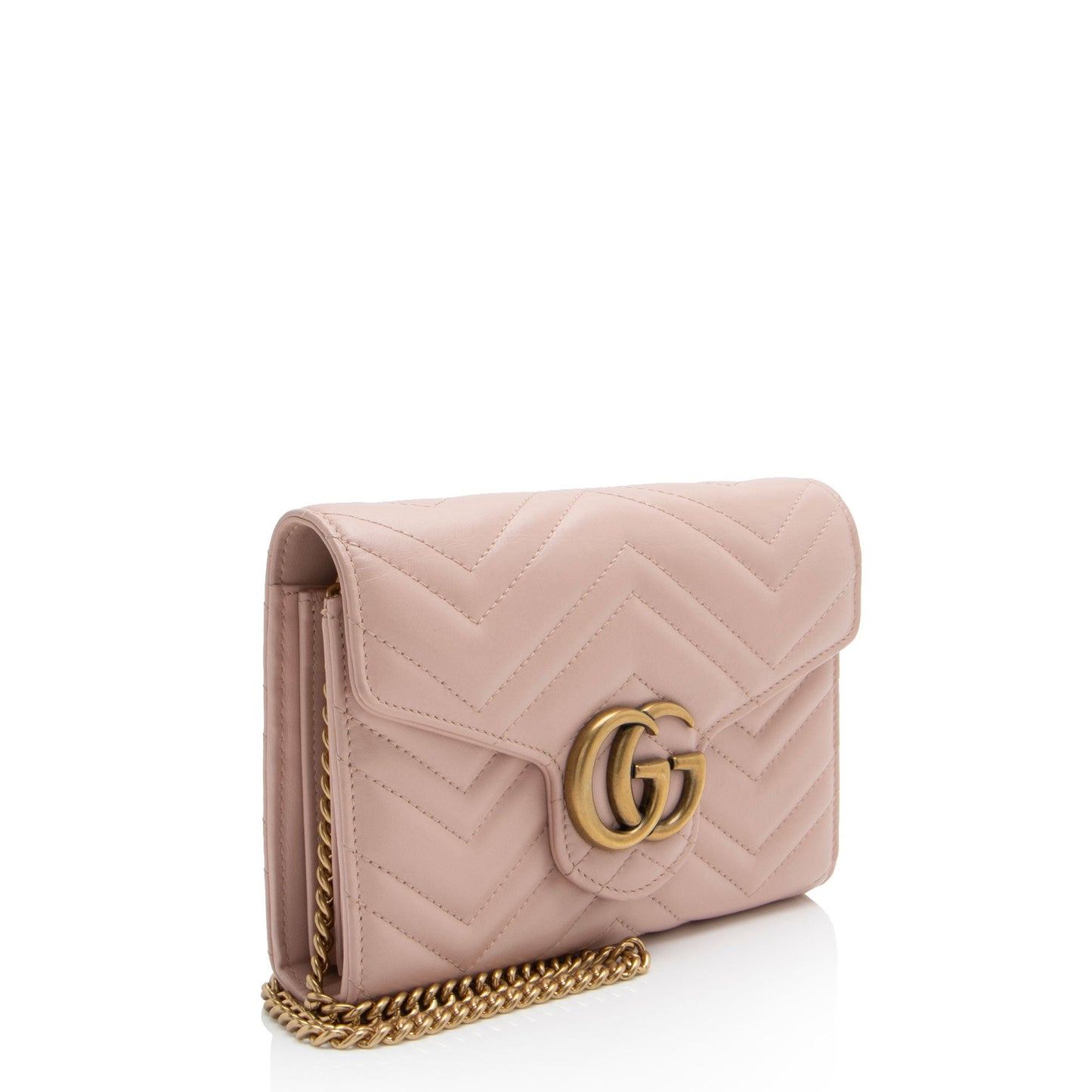 Gucci Matelasse Leather GG Marmont Mini Wallet on Chain