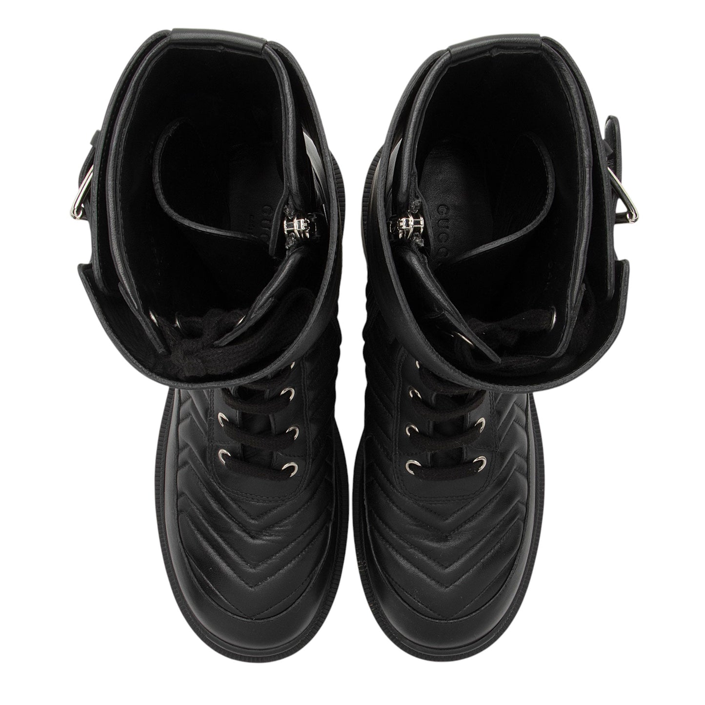 Gucci Matelasse Leather GG Marmont Charlotte Boots - Size 9 / 39