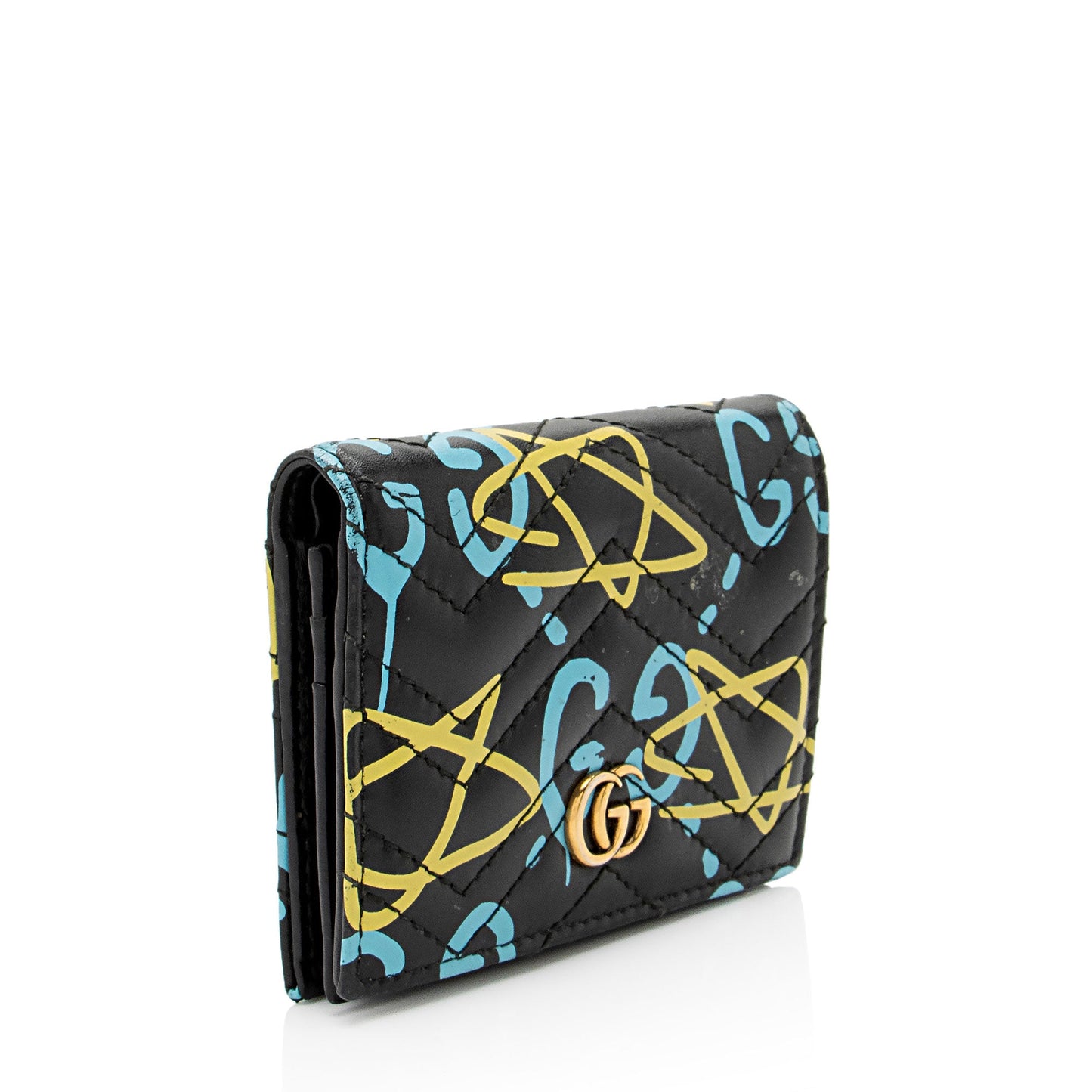 Gucci Matelasse Leather GG Marmont Ghost Card Holder